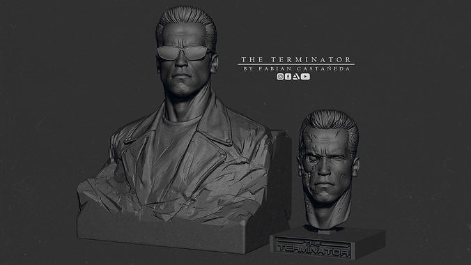 Bust The Terminator  3D print model