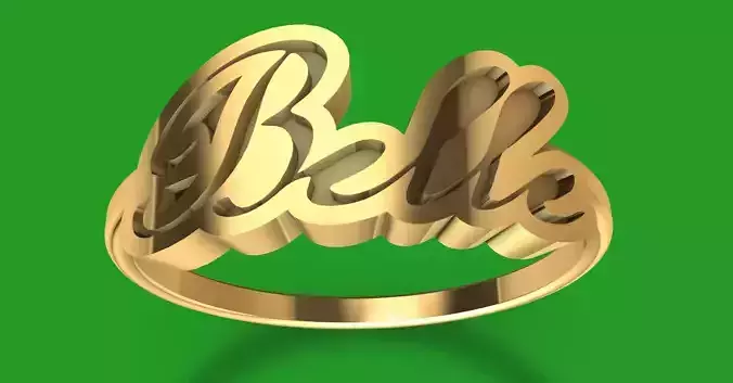 BELLE TEXT RING STL VERIFIED