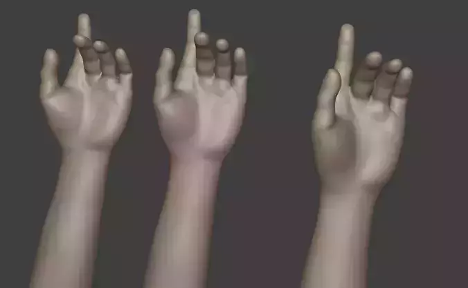 A sculpture of a young girls arm