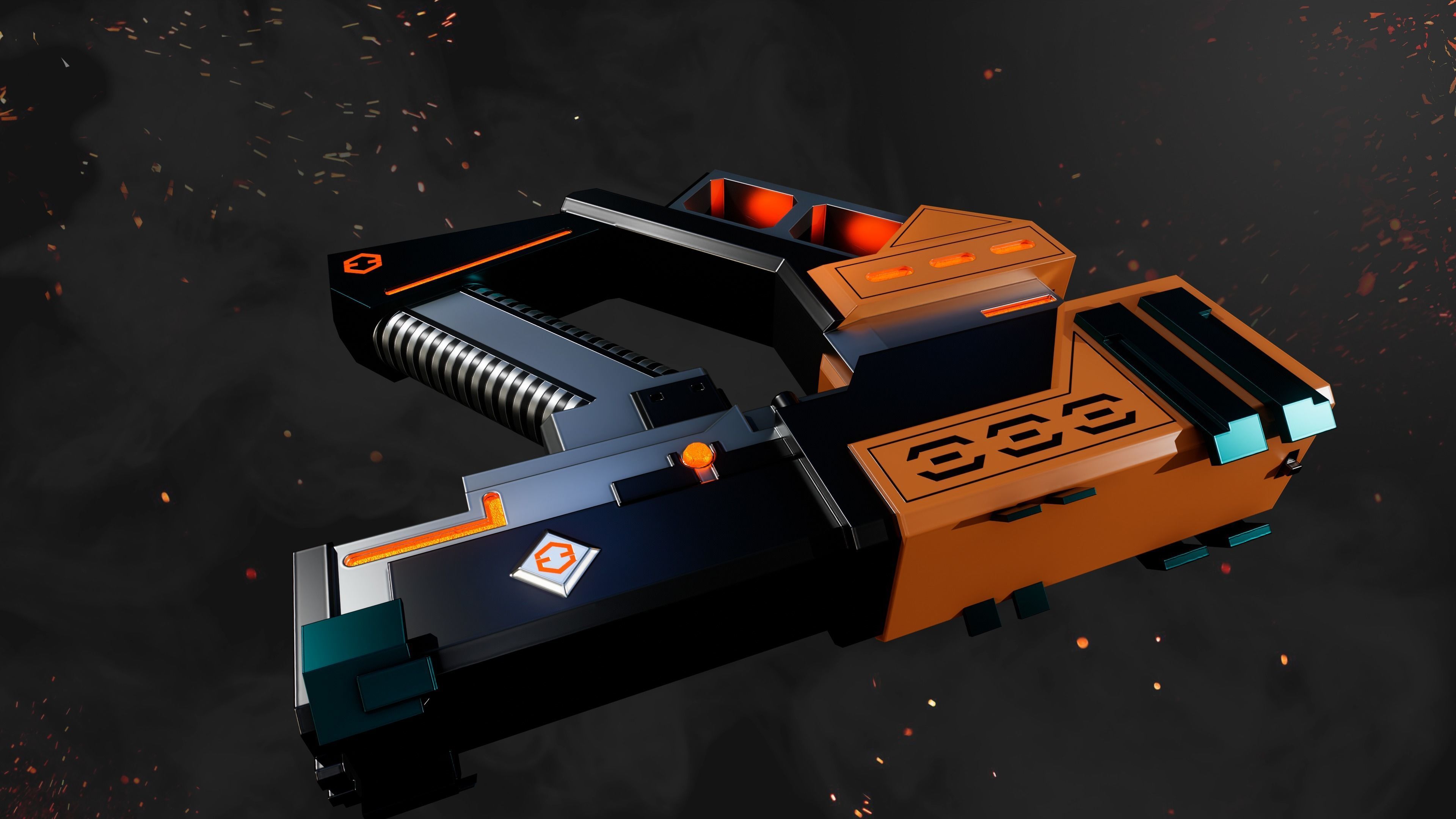 Future Blaster Gun Game-Ready Low-poly 3D model_4
