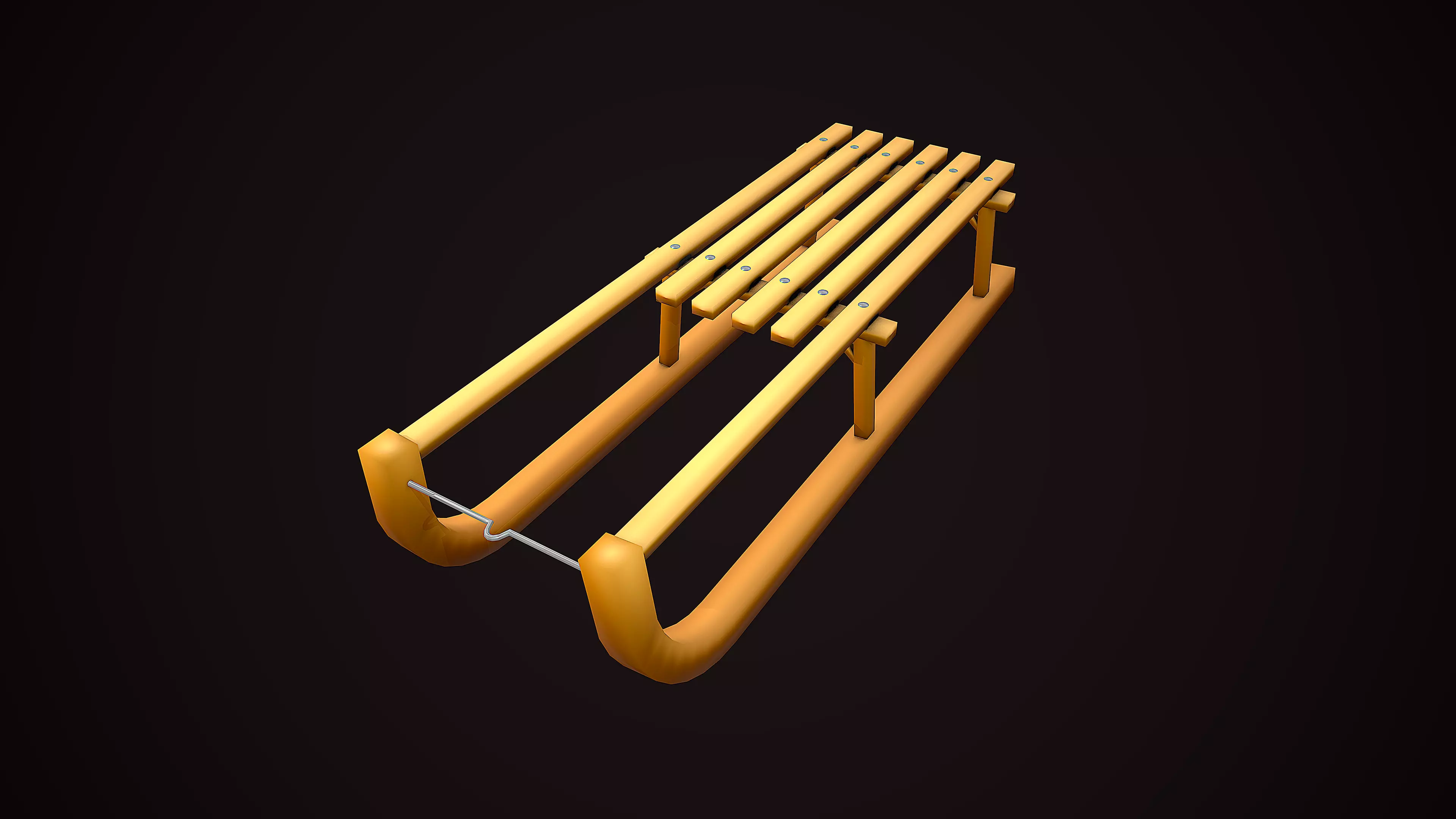 SLED CARTOON STYLIZED Low-poly 3D model_0