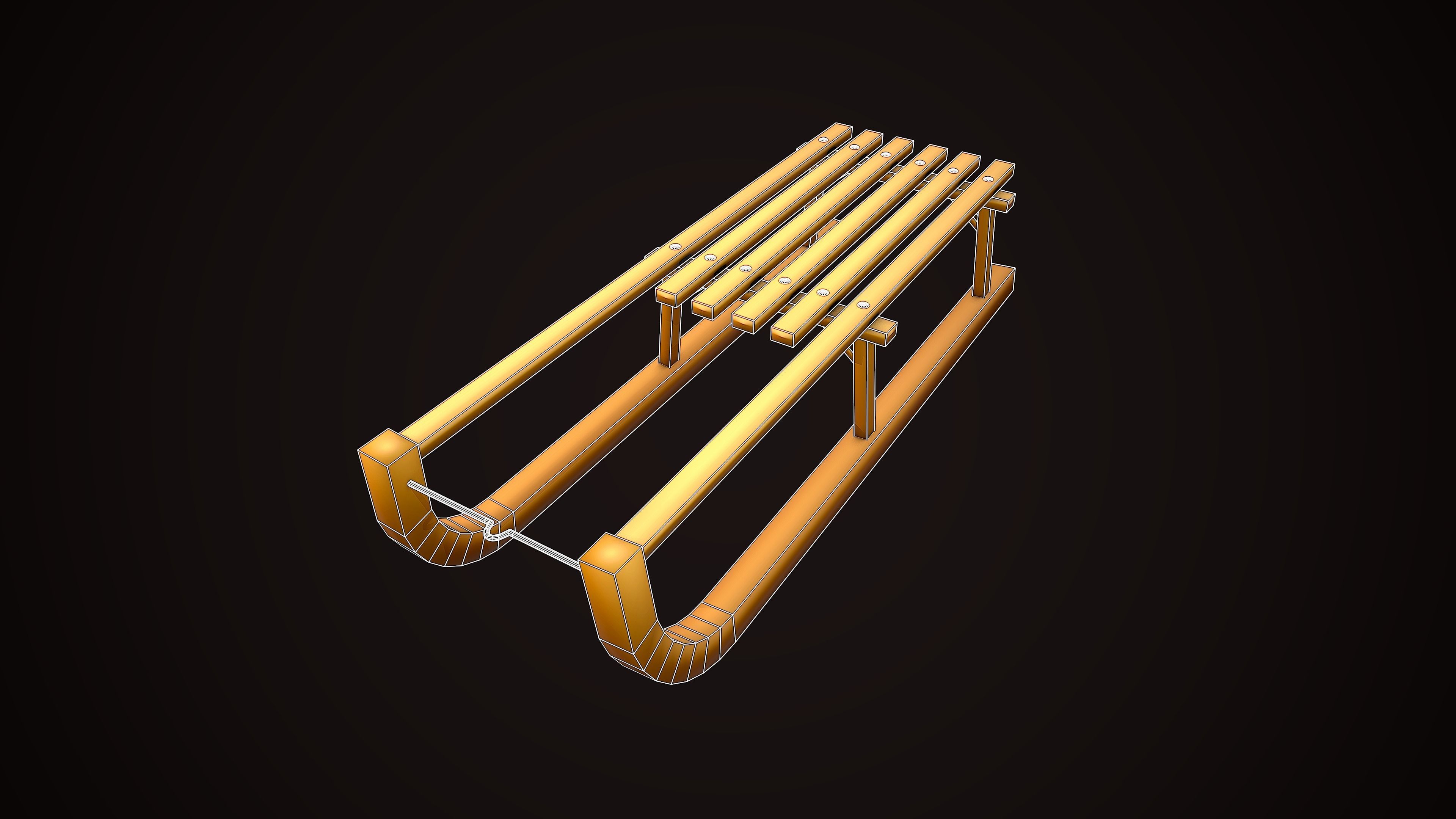 SLED CARTOON STYLIZED Low-poly 3D model_2