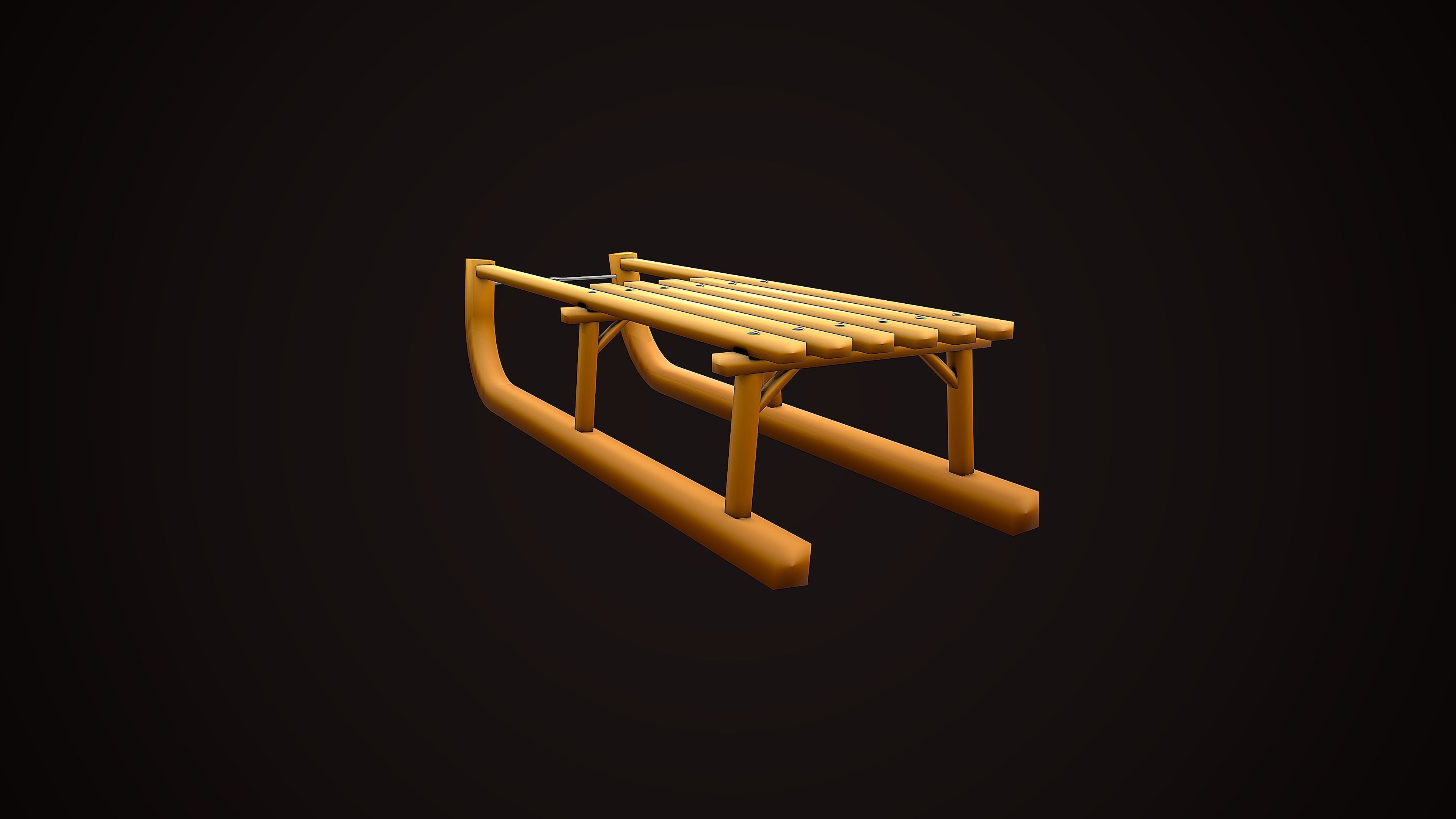 SLED CARTOON STYLIZED Low-poly 3D model_6