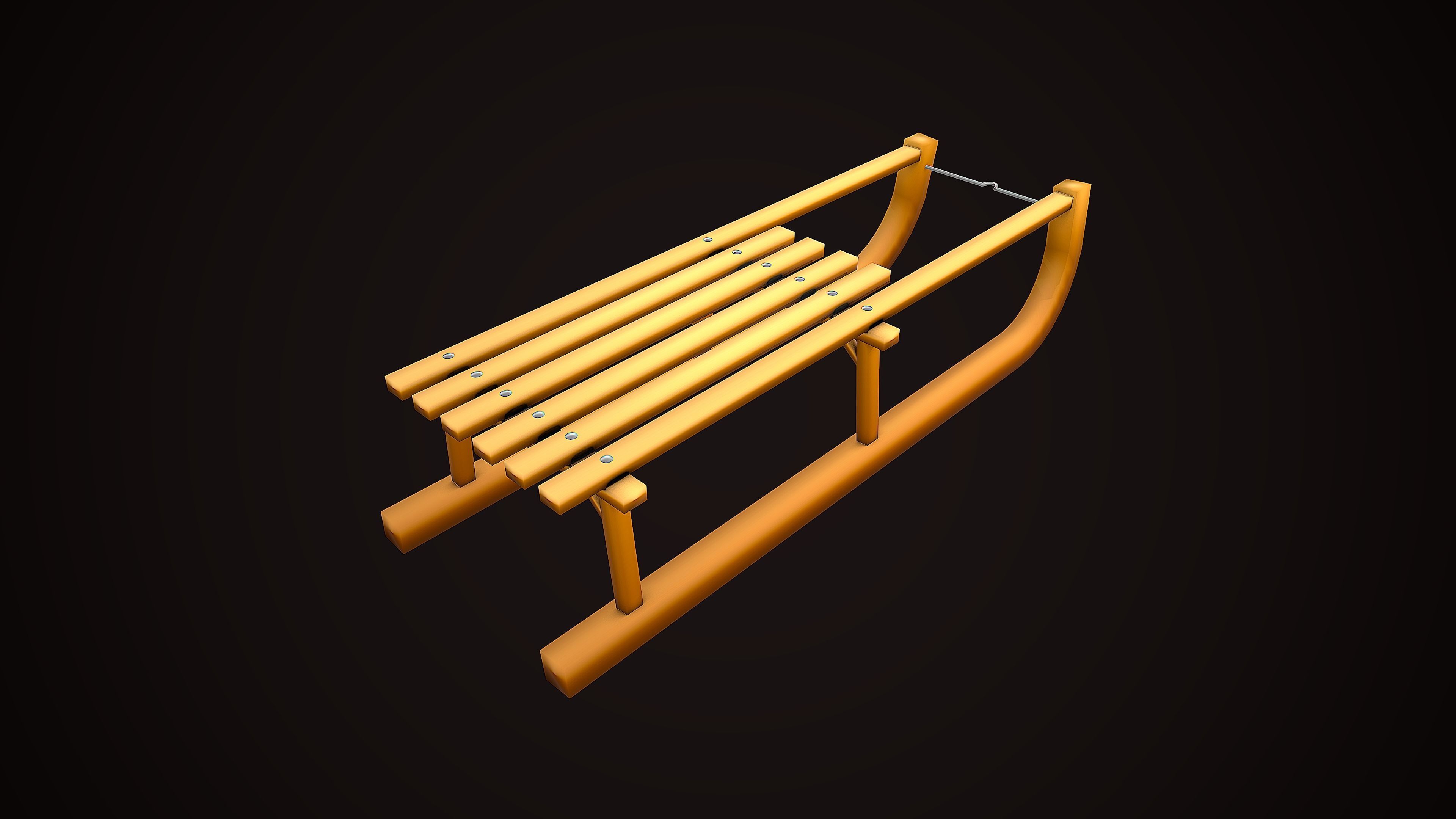 SLED CARTOON STYLIZED Low-poly 3D model_5