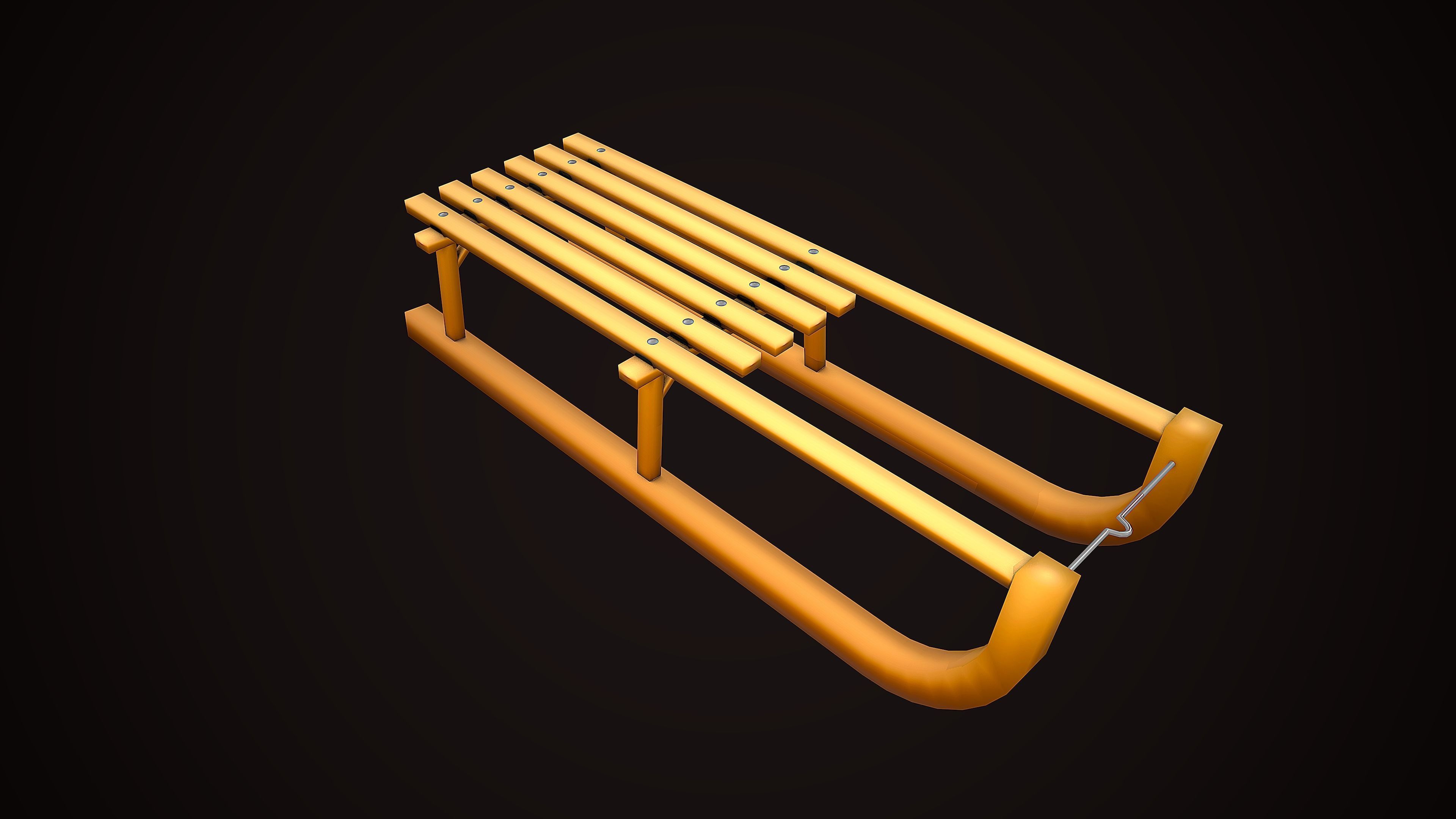 SLED CARTOON STYLIZED Low-poly 3D model_4