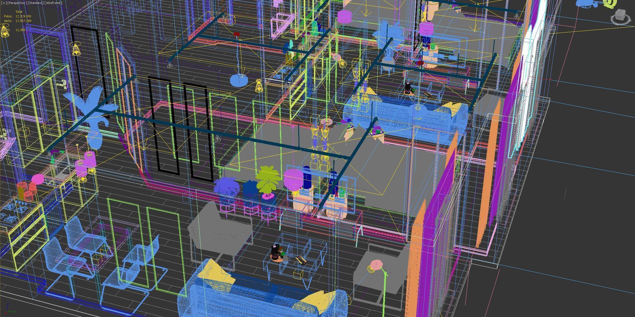 2 pcs 2plus1 Flats Apart Otel FGM 3D model_15