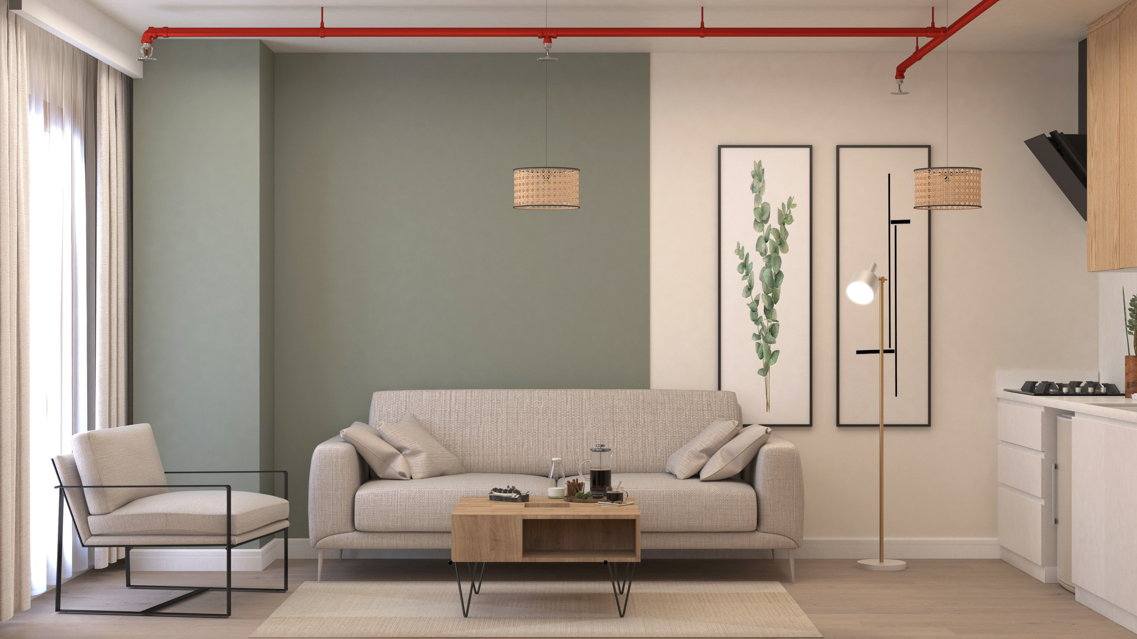 2 pcs 2plus1 Flats Apart Otel FGM 3D model_17