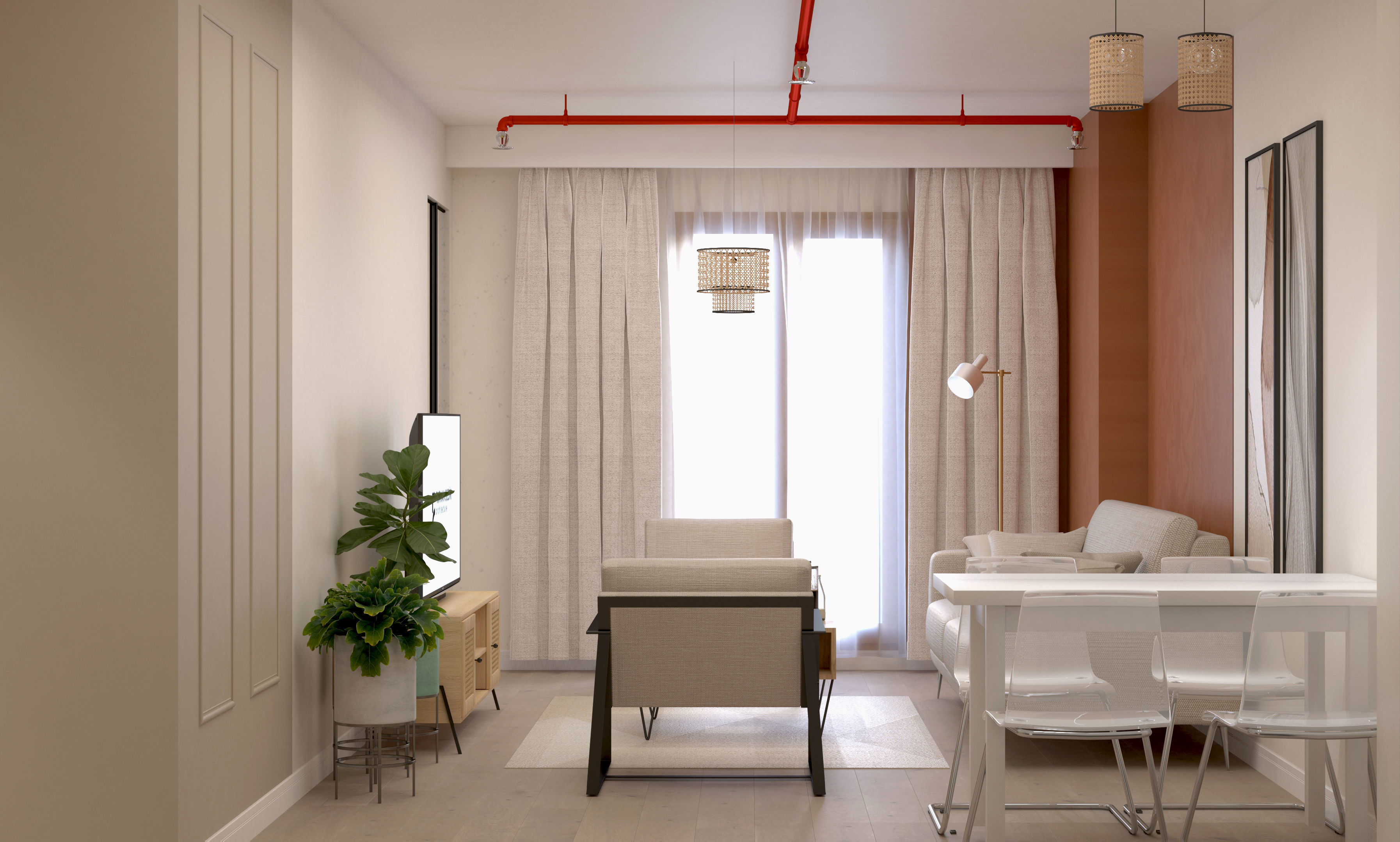 2 pcs 2plus1 Flats Apart Otel FGM 3D model_1