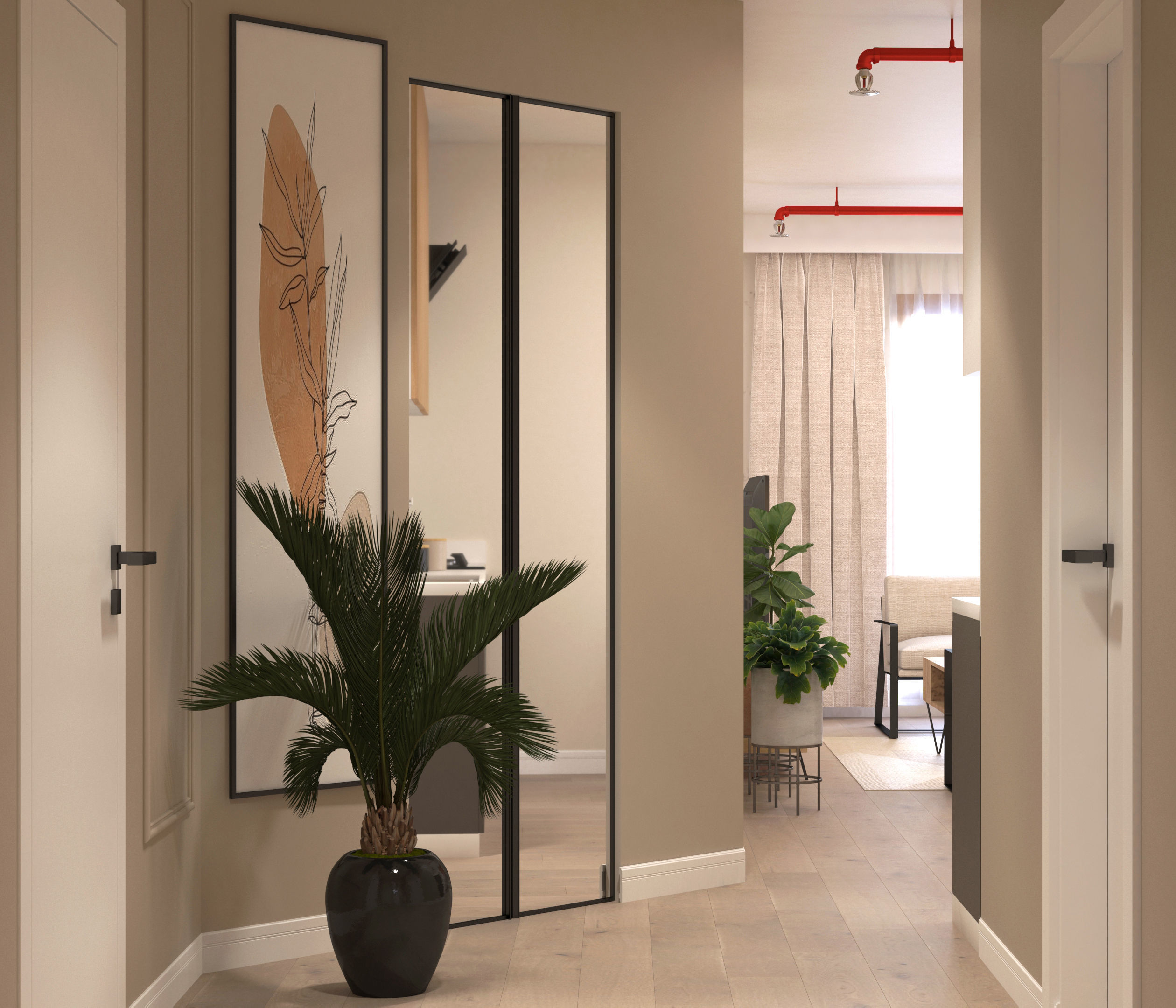 2 pcs 2plus1 Flats Apart Otel FGM 3D model_3