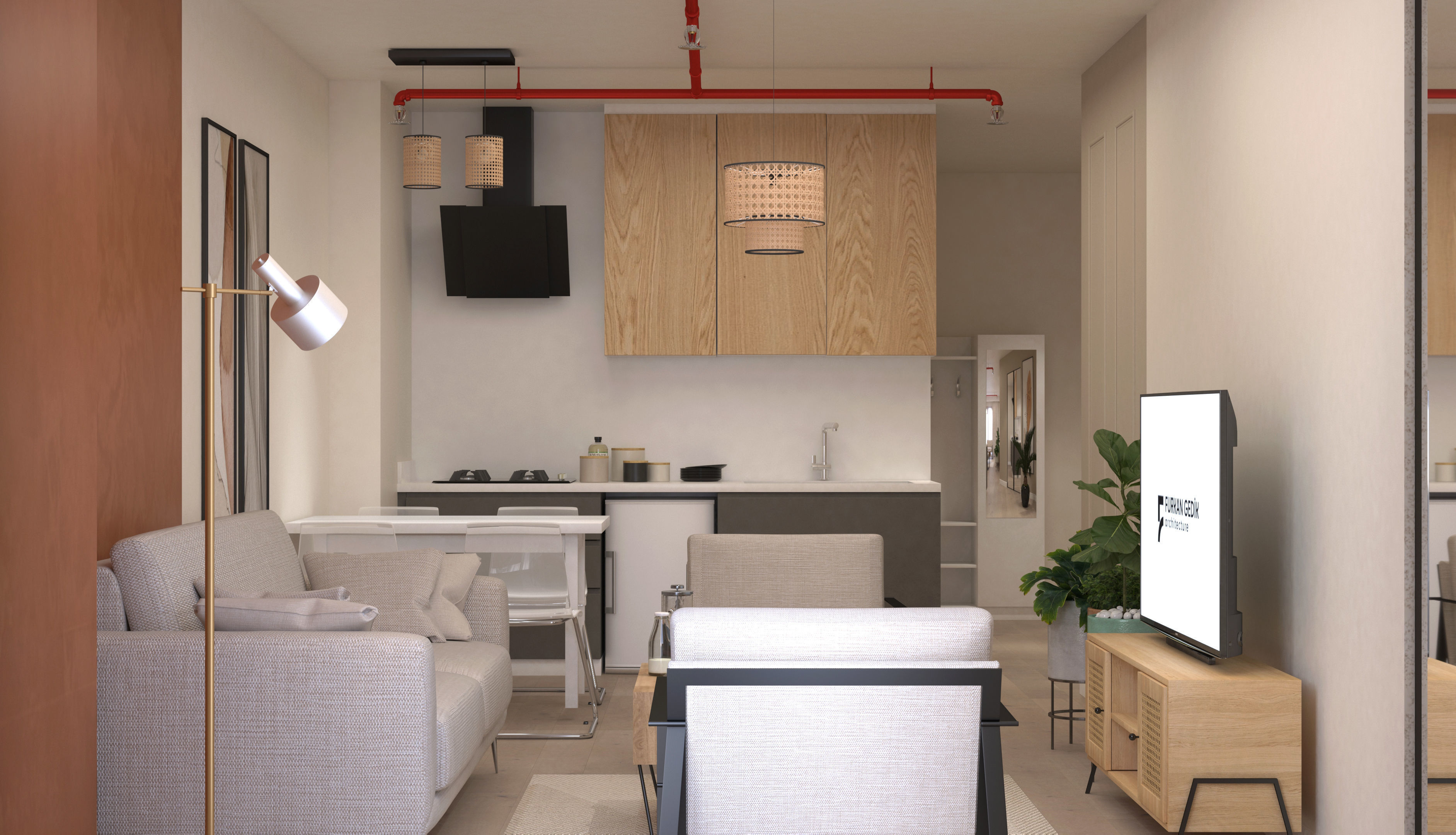 2 pcs 2plus1 Flats Apart Otel FGM 3D model_16