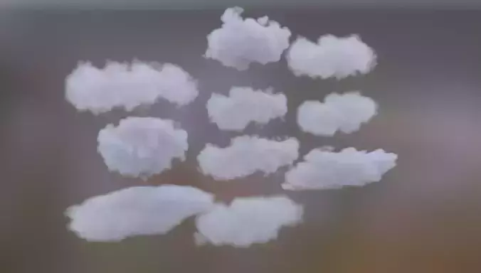  3Dmax white cloud scene file color cloud 3D rendering 