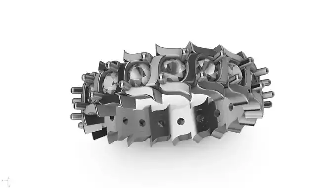 4 cornered  blades eternity ring stl verified