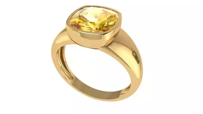  Yellow stone ring 18k approx 3D print model