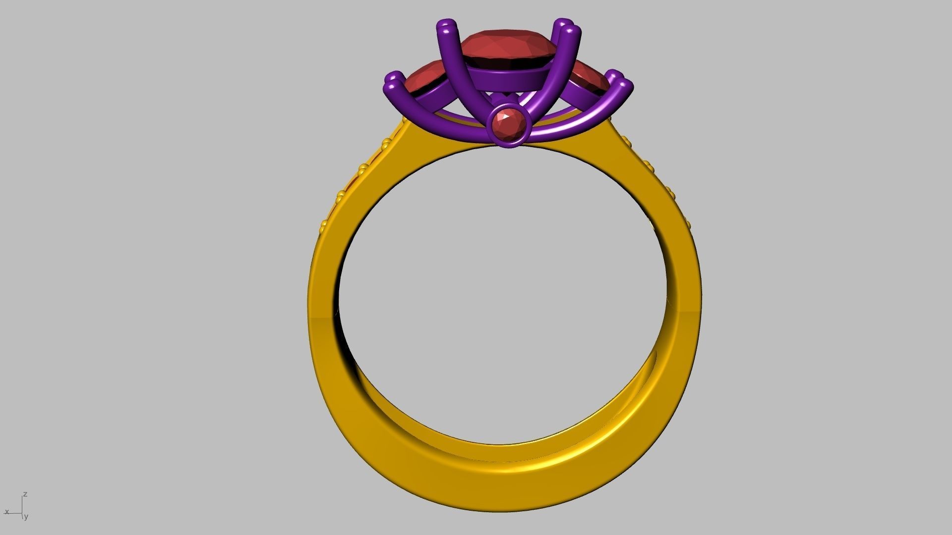 3 stone prong setting ring  stl verified 3D print model_21
