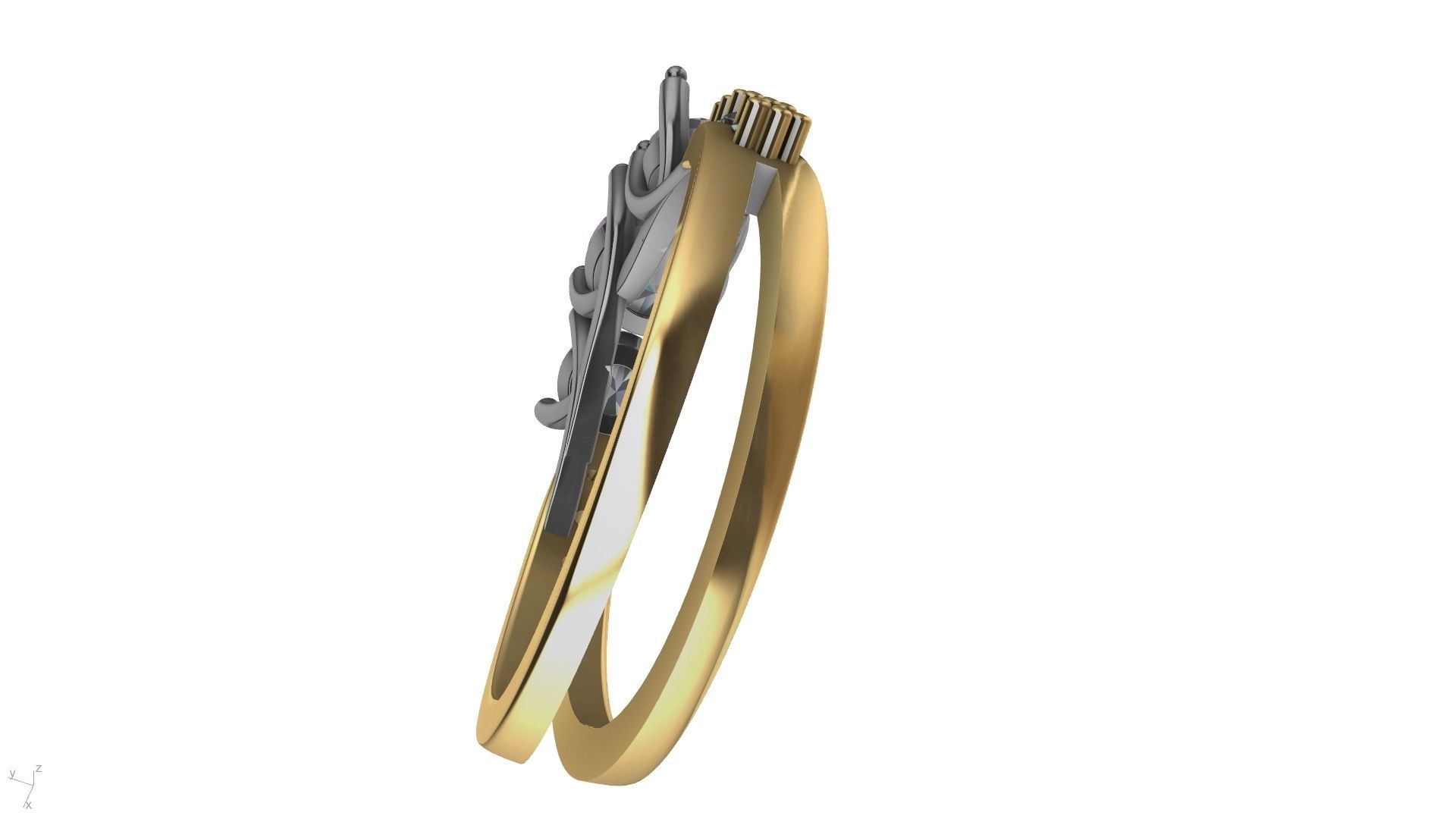 3 stone diamond shank ring stl verified 3D print model_5