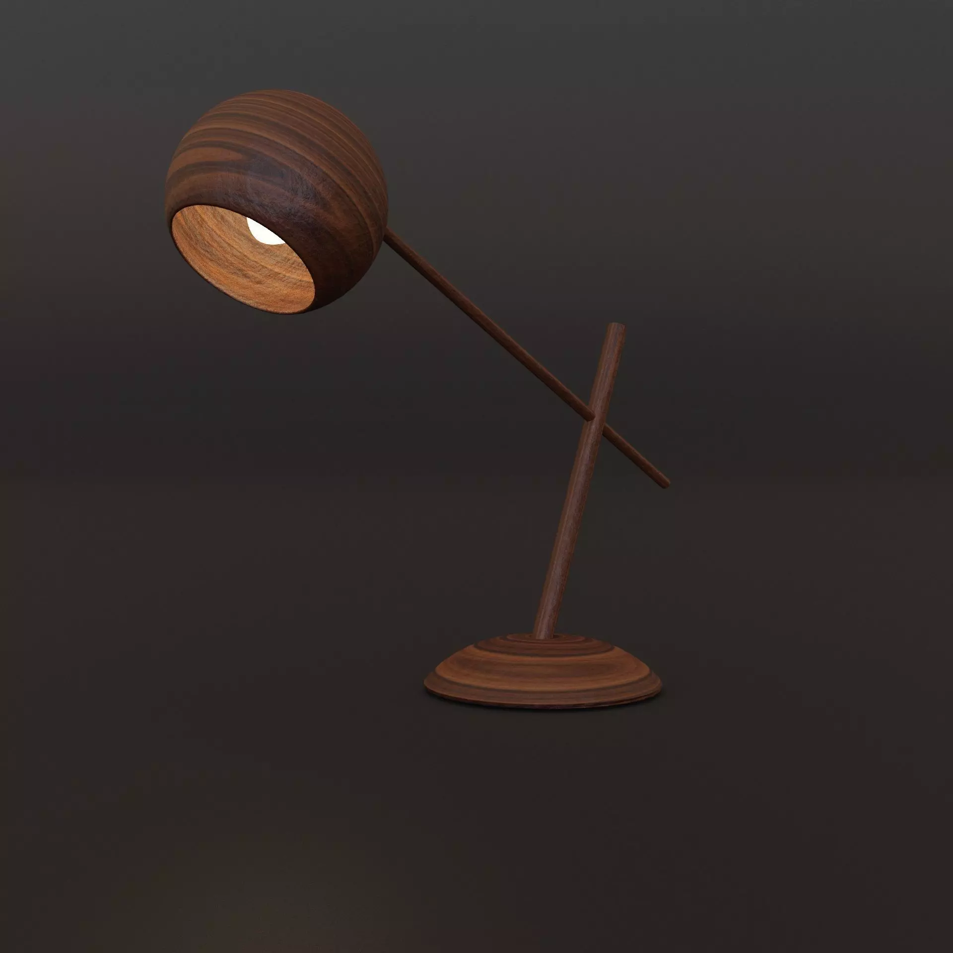 Wooden Table Lamp Free low-poly 3D model