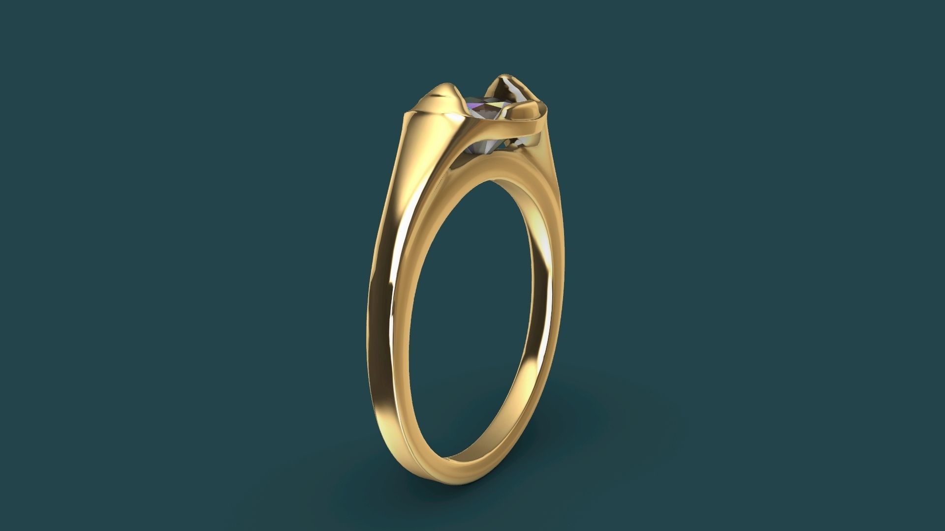 1 Carat Diamond Ring stl verified 3D print model_9