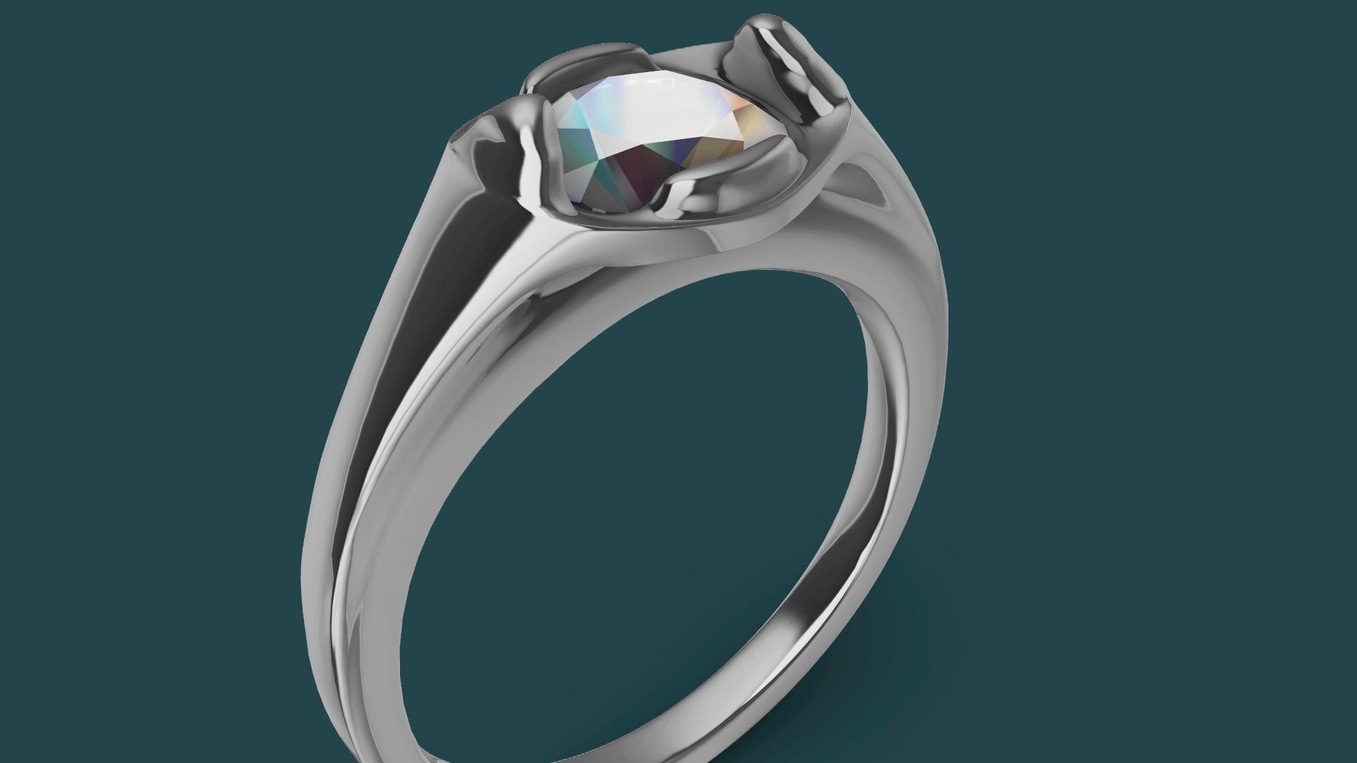 1 Carat Diamond Ring stl verified 3D print model_13