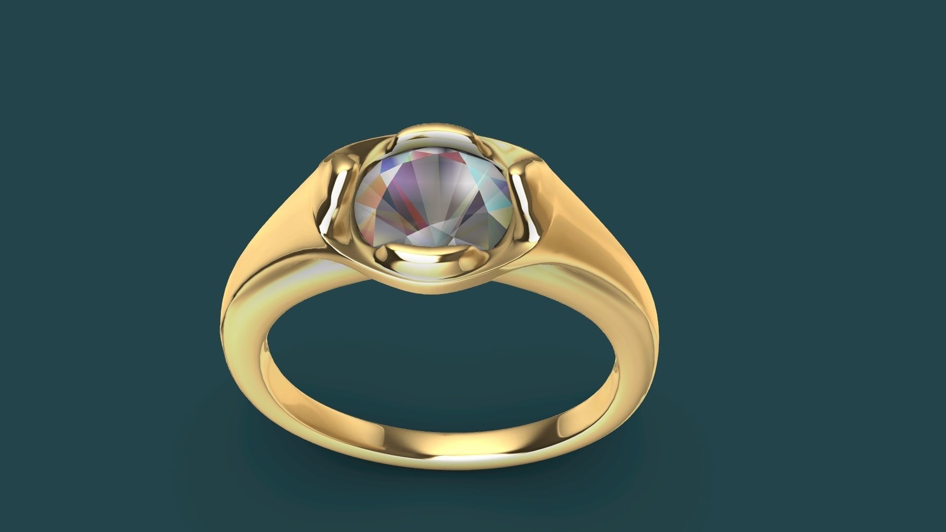 1 Carat Diamond Ring stl verified 3D print model_10