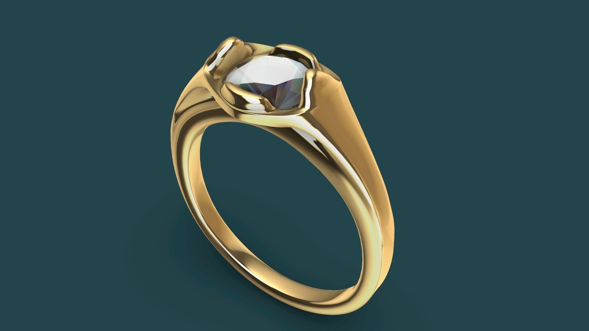 1 Carat Diamond Ring stl verified 3D print model_2