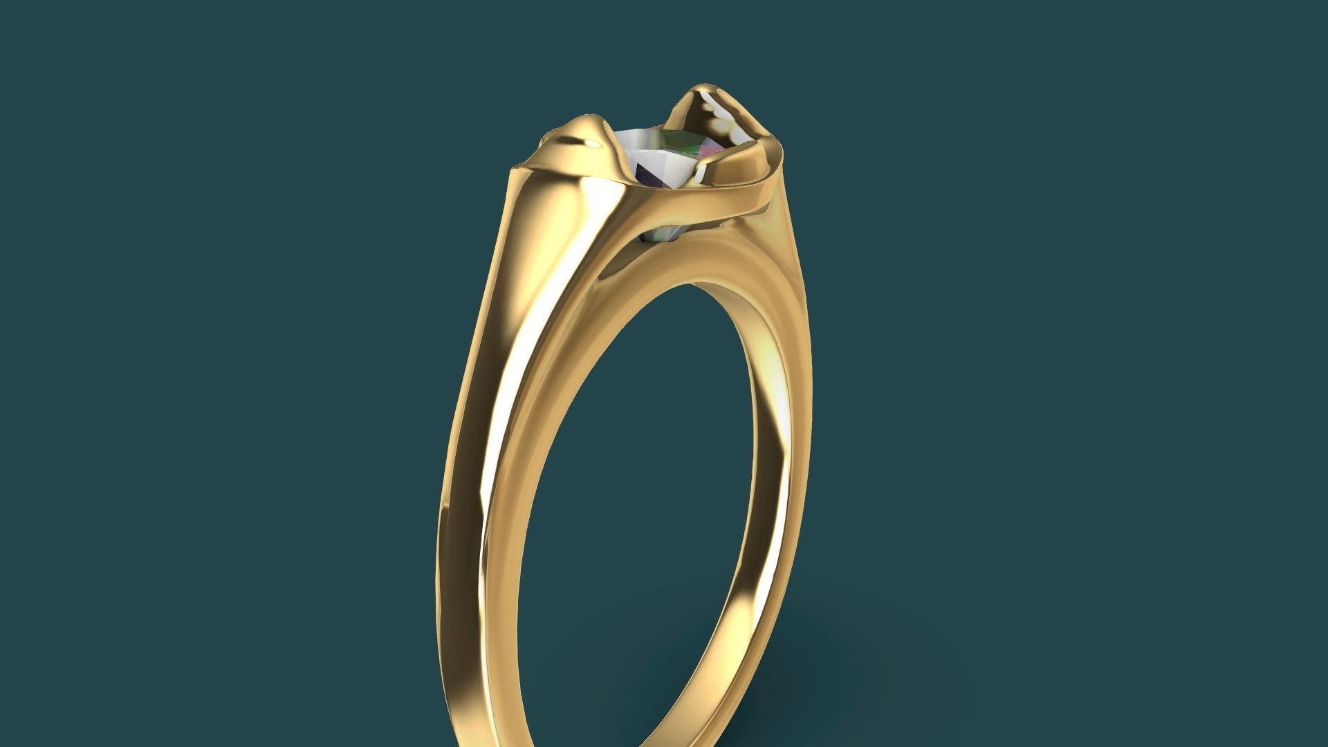 1 Carat Diamond Ring stl verified 3D print model_4