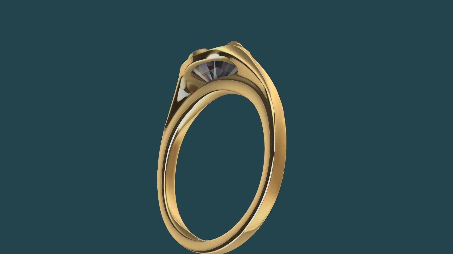 1 Carat Diamond Ring stl verified 3D print model_7