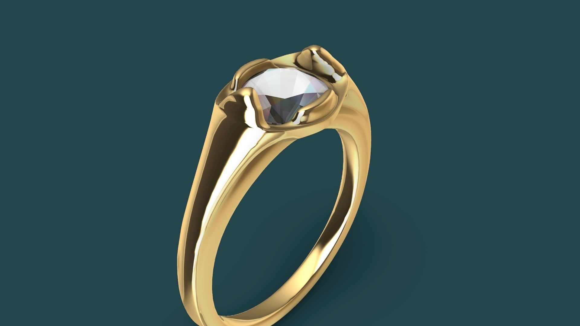 1 Carat Diamond Ring stl verified 3D print model_3