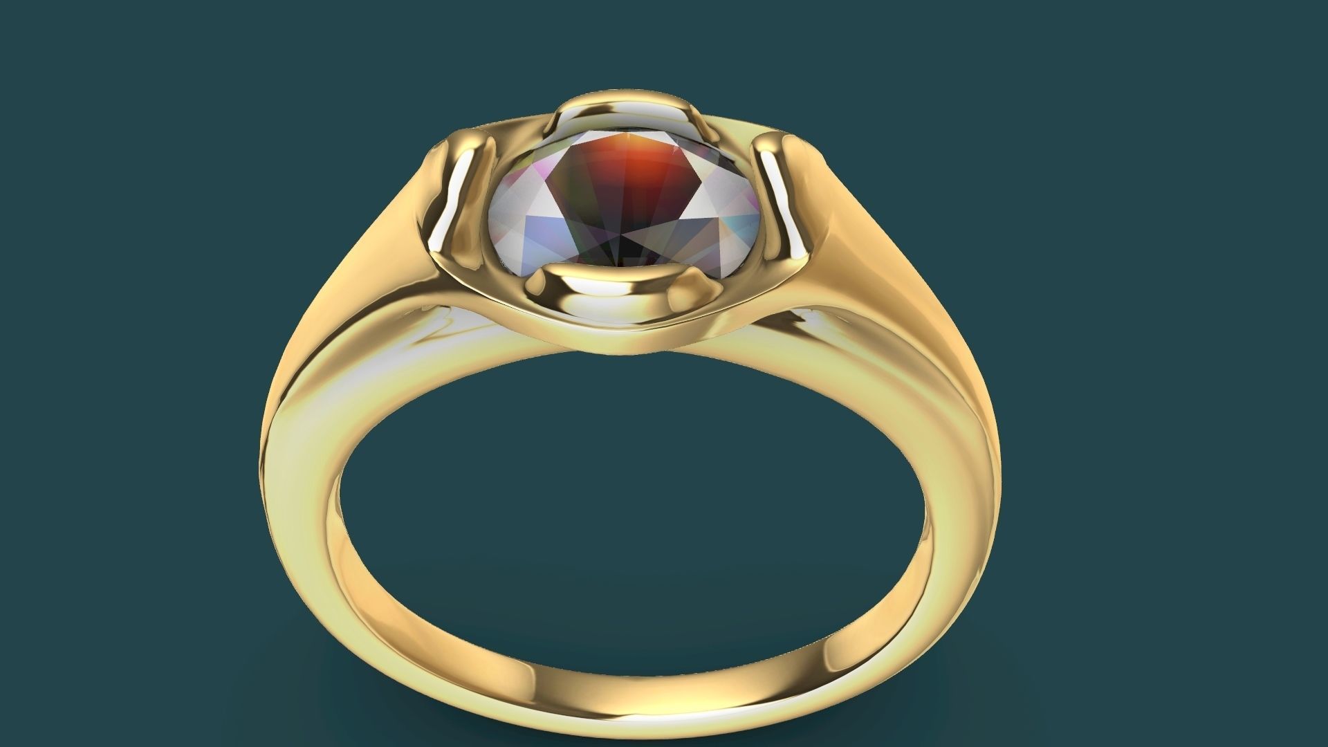 1 Carat Diamond Ring stl verified 3D print model_1