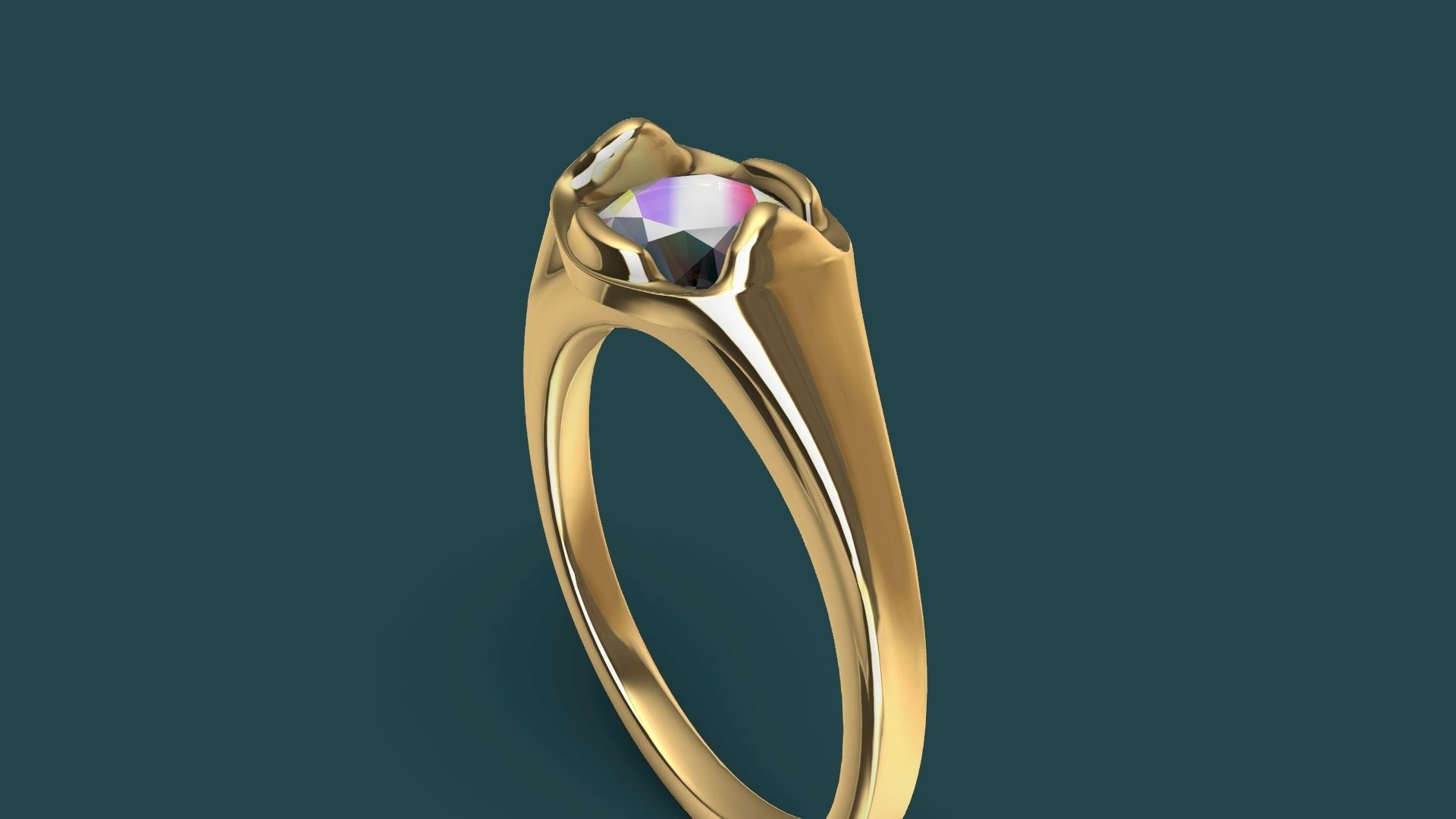 1 Carat Diamond Ring stl verified 3D print model_5