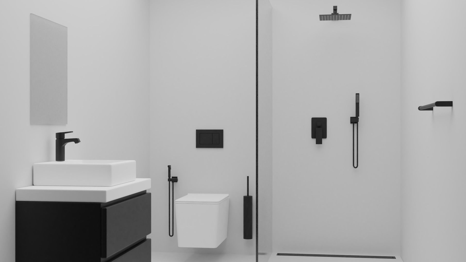 Bathroom  Low-poly 3D model_1