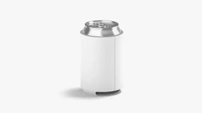 White Can Koozie 330 ml Low-poly 3D model