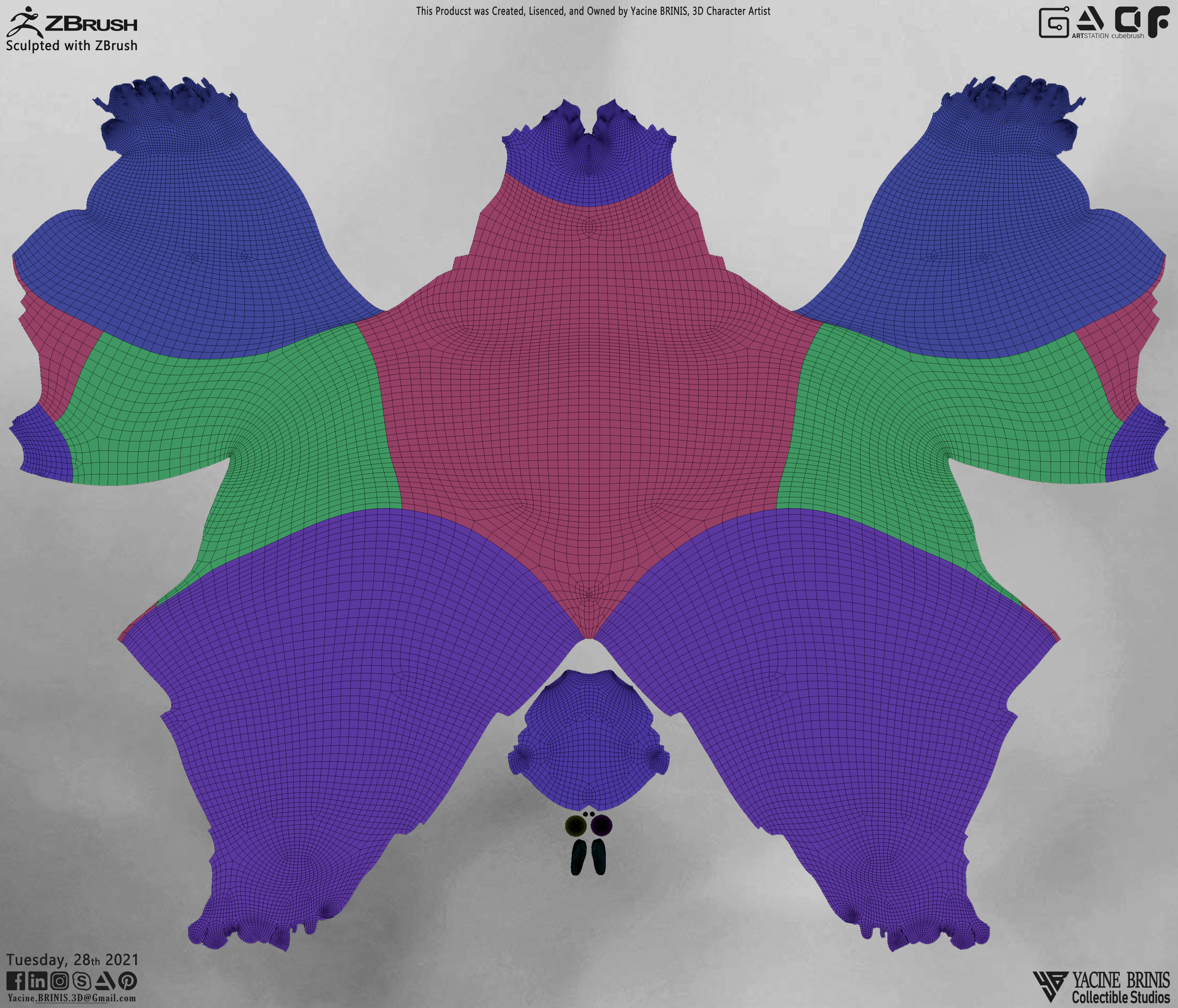 Fat Man Base-mesh 3D Model Low-poly 3D model_12
