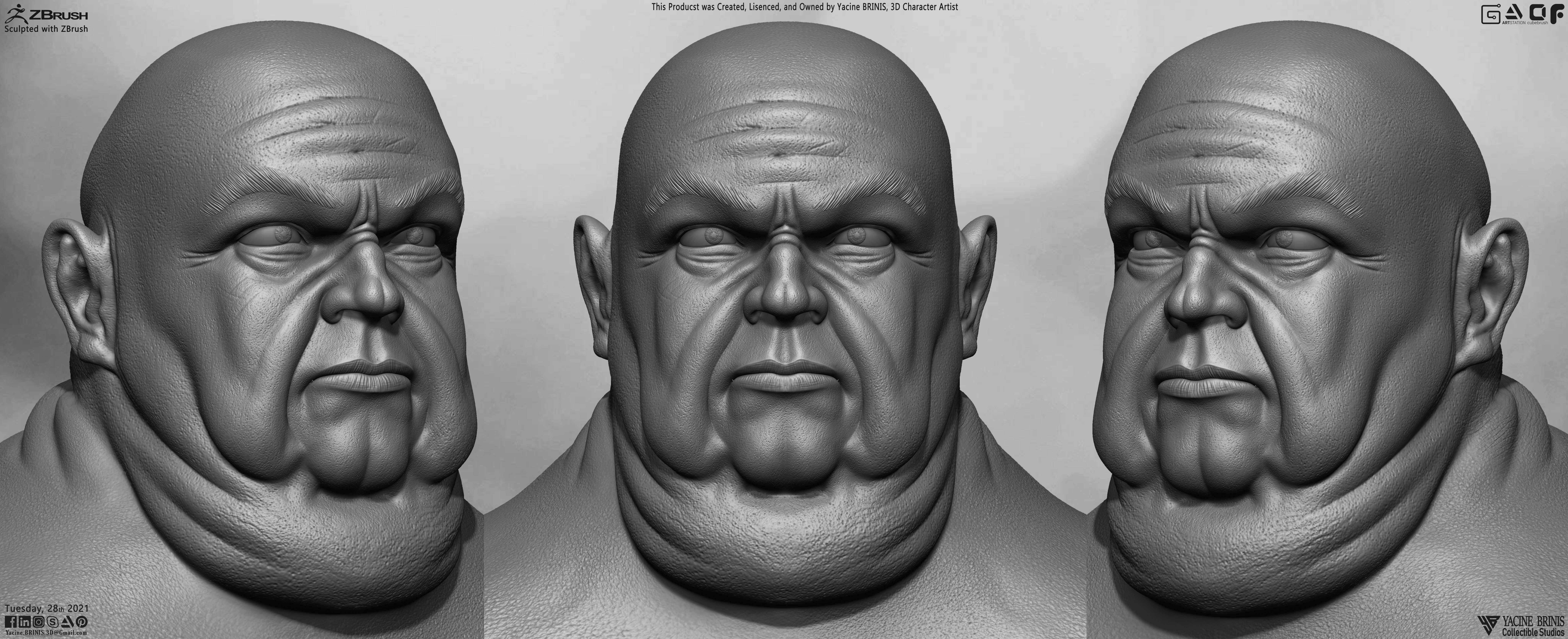 Fat Man Base-mesh 3D Model Low-poly 3D model_9