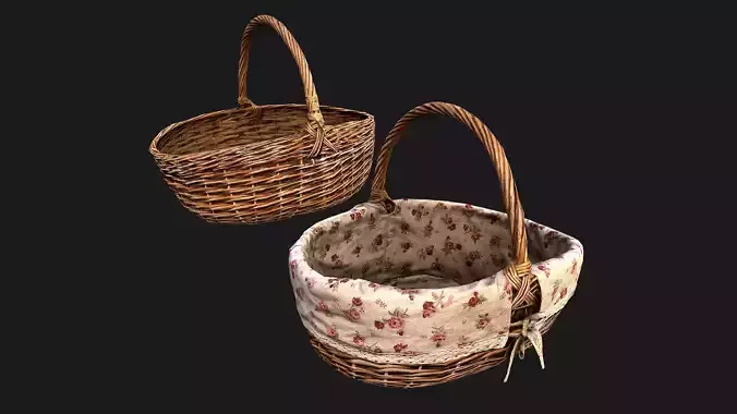  Baskets Pack Low-poly 3D model