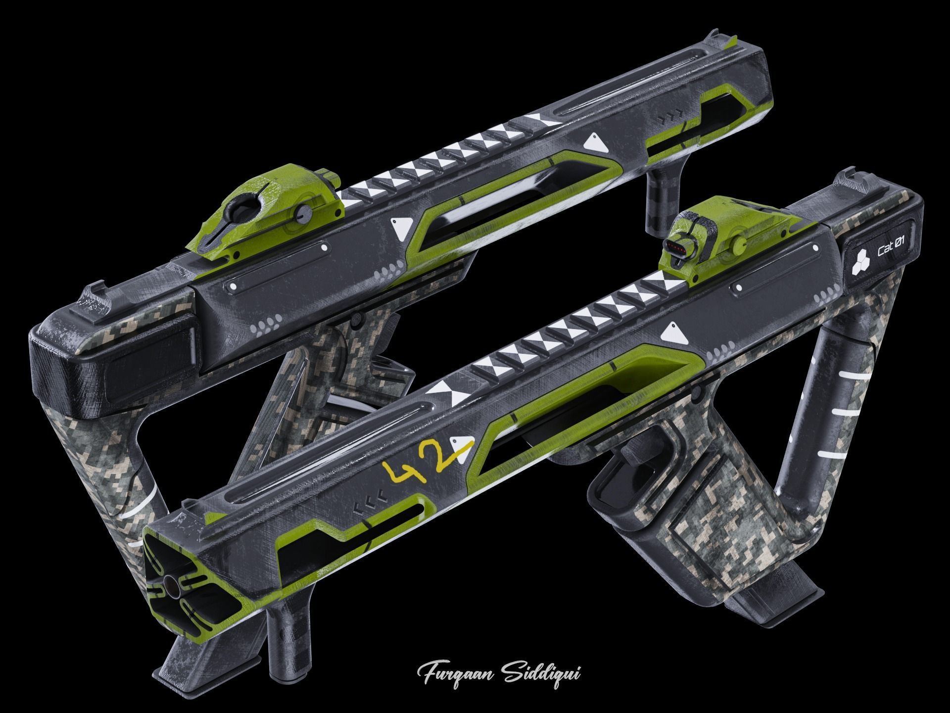 Laser Beam Rifle Low-poly 3D model_2