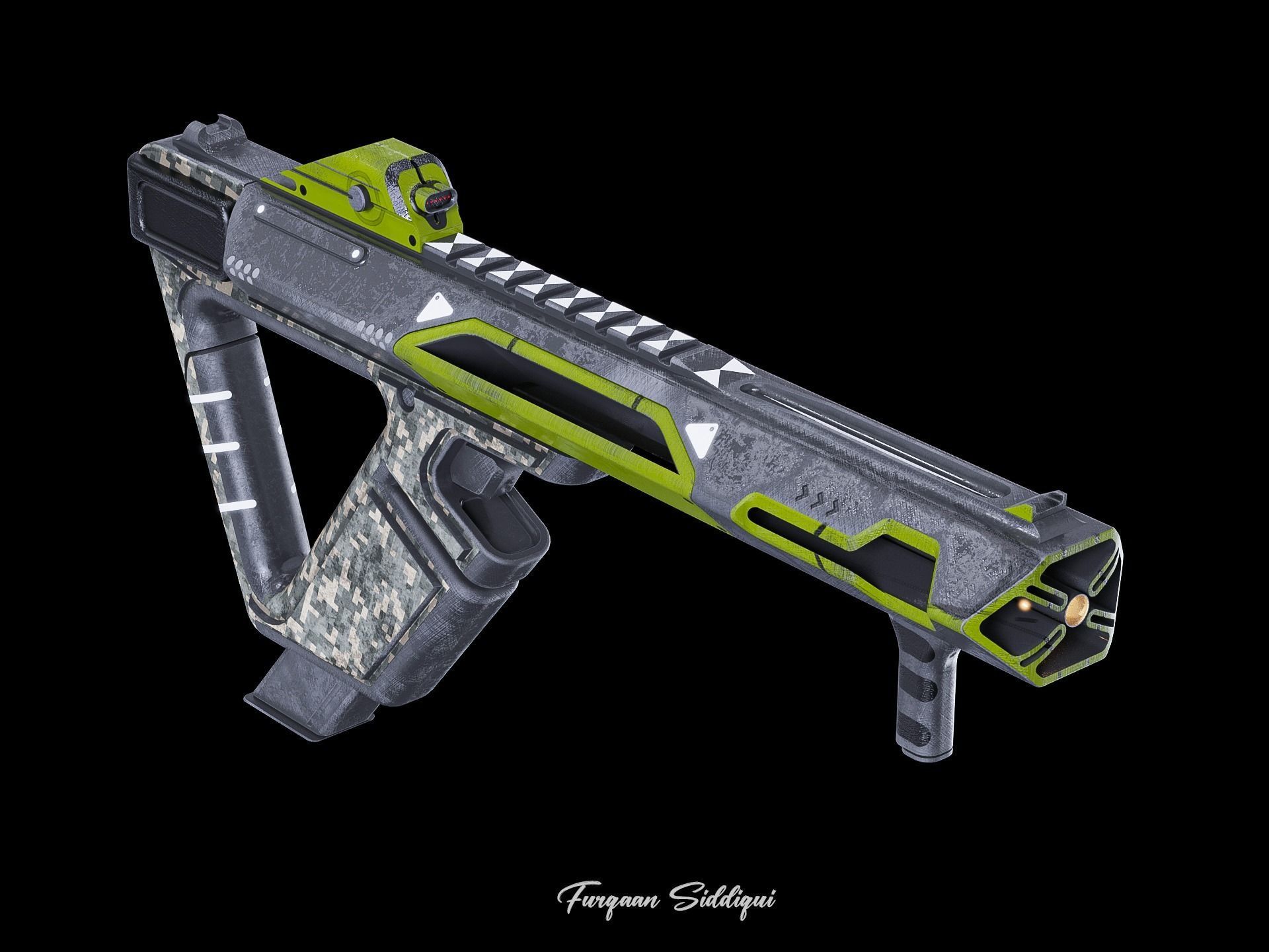 Laser Beam Rifle Low-poly 3D model_1