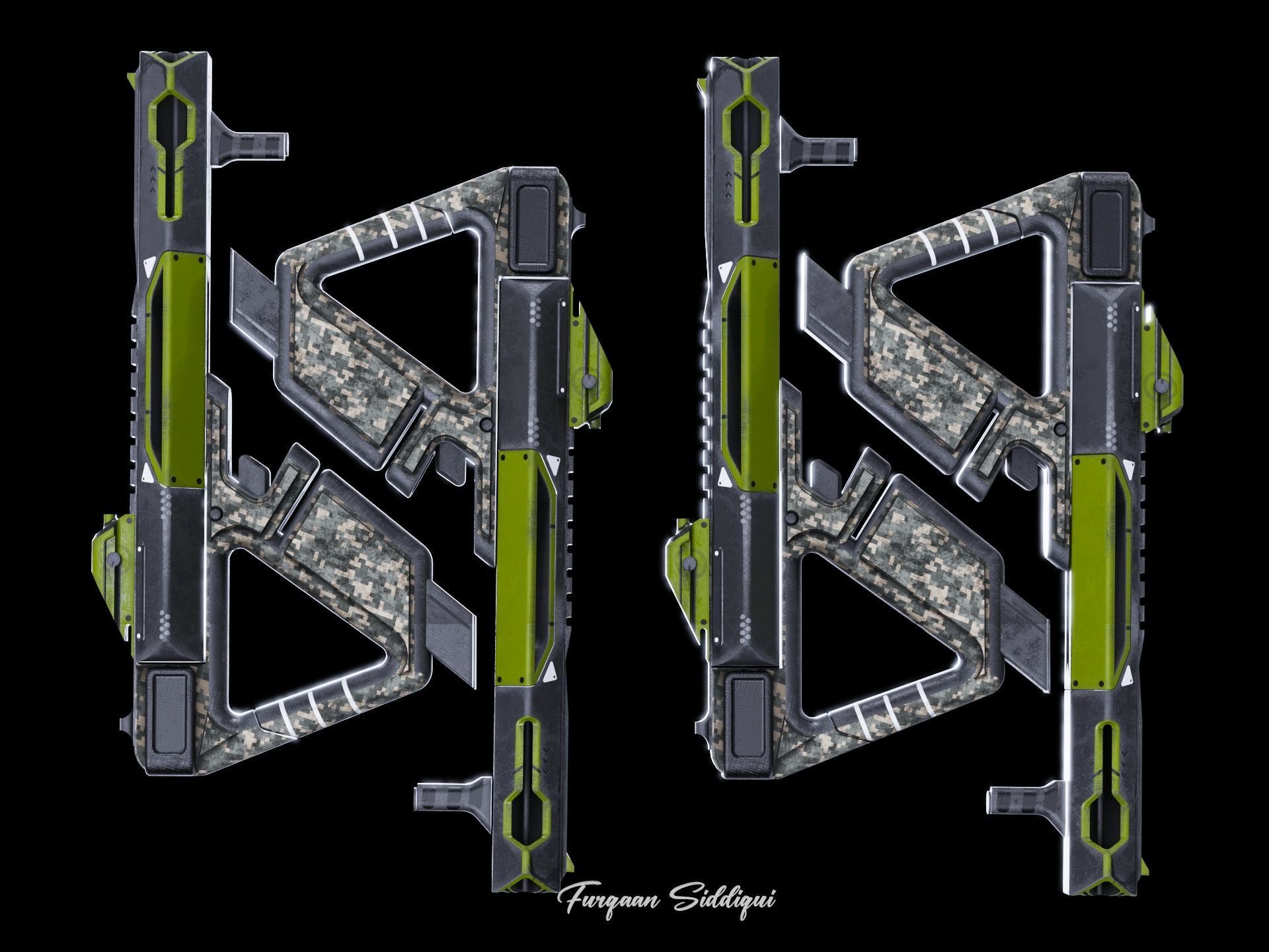 Laser Beam Rifle Low-poly 3D model_3