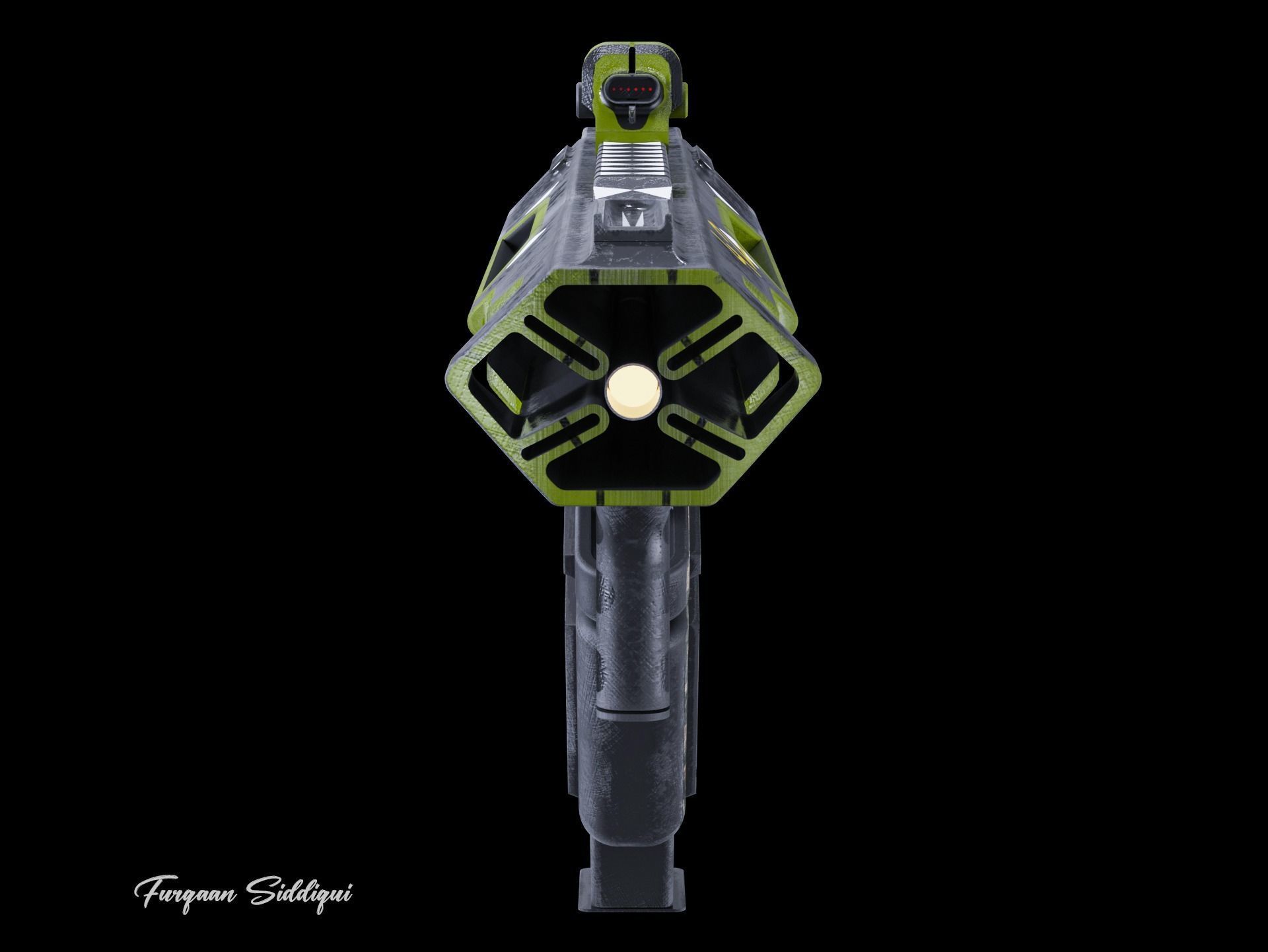 Laser Beam Rifle Low-poly 3D model_7
