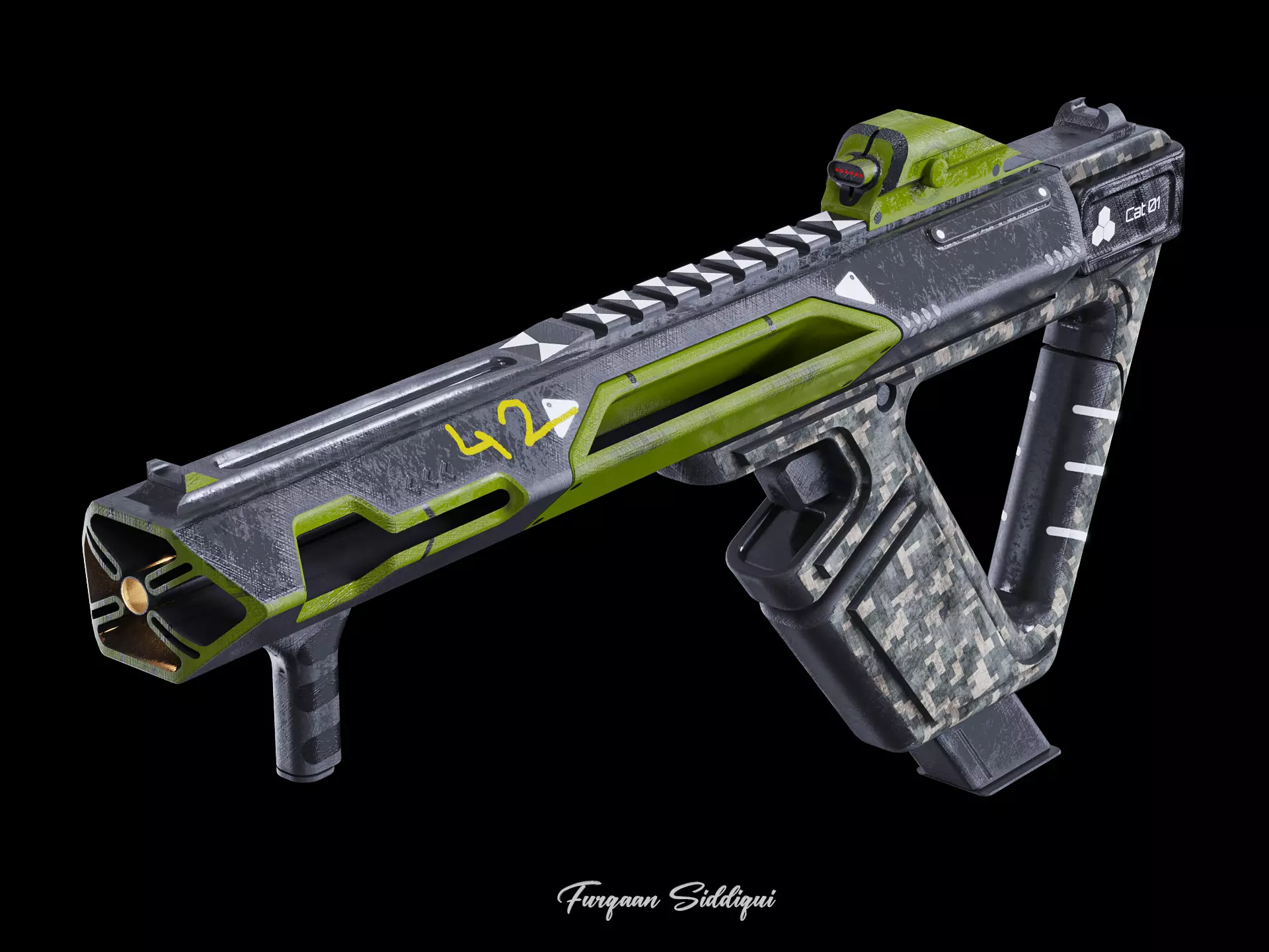 Laser Beam Rifle Low-poly 3D model_0