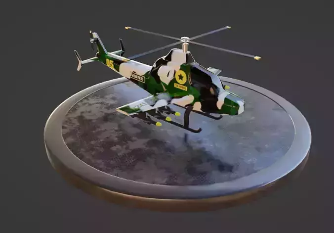 Helicopter  Camouflaged 3D model