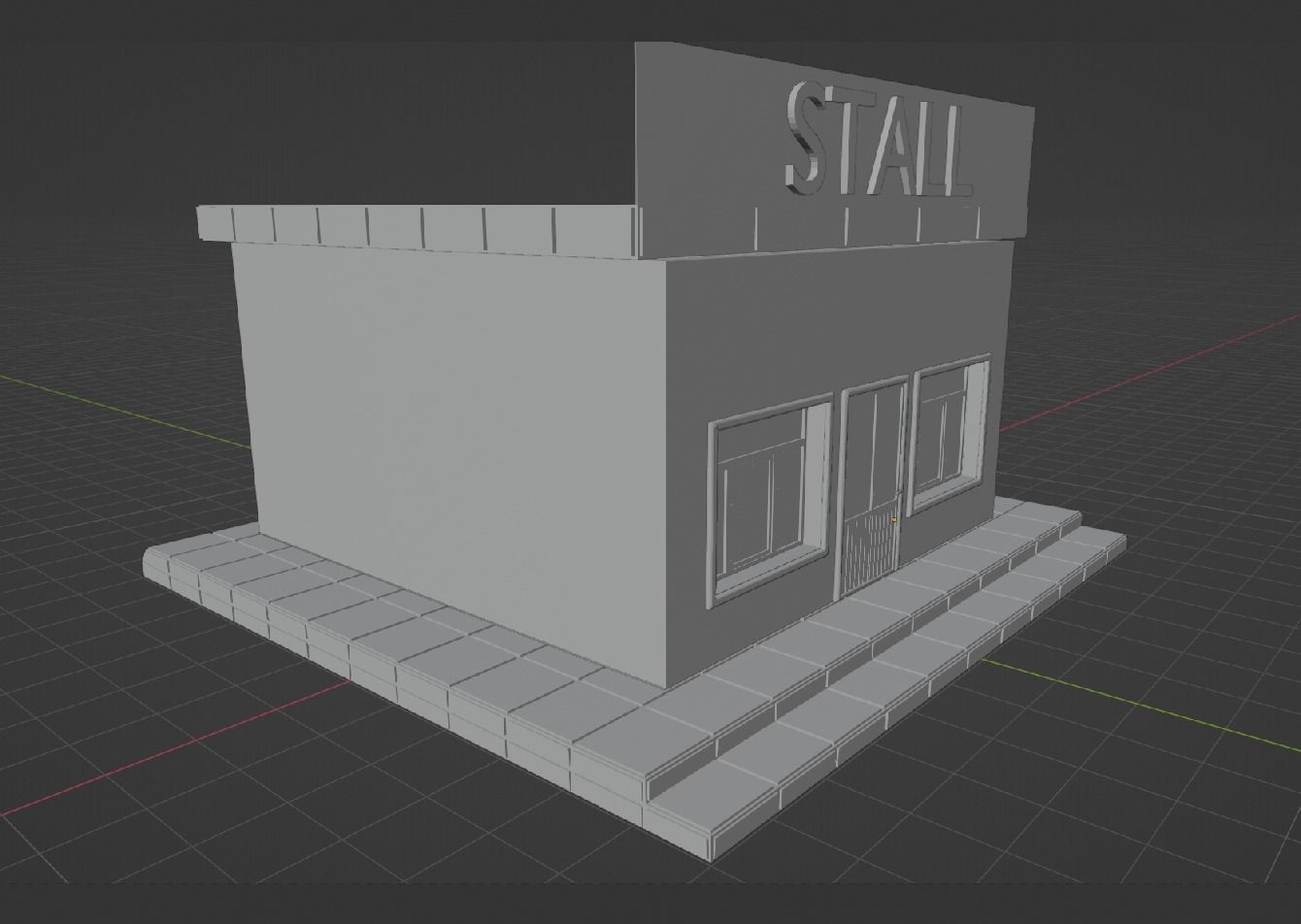Stall shop Low-poly 3D model_8