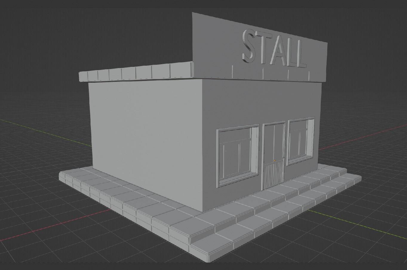Stall shop Low-poly 3D model_5