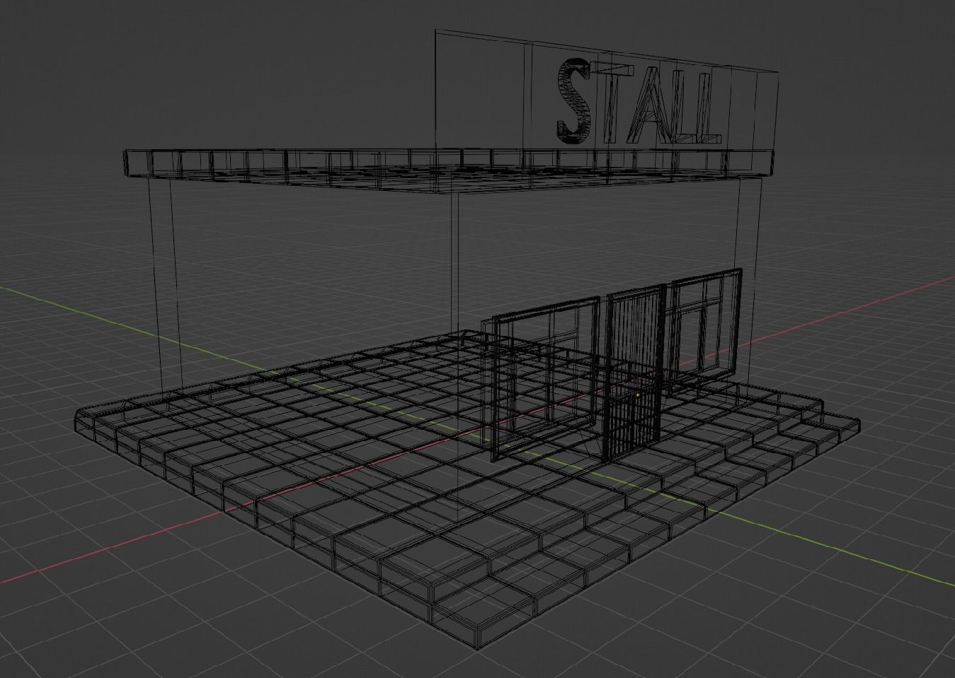 Stall shop Low-poly 3D model_9