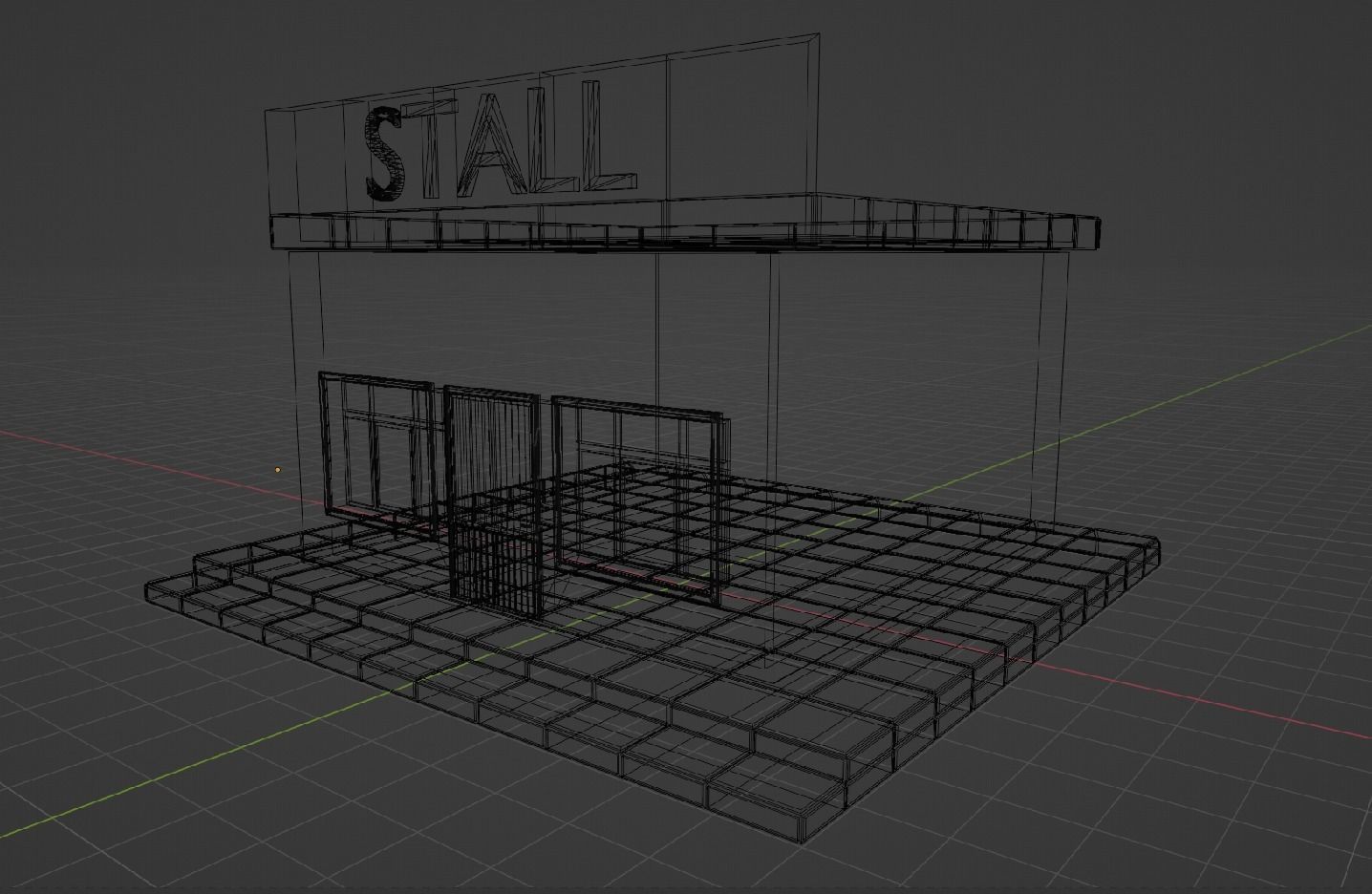Stall shop Low-poly 3D model_10