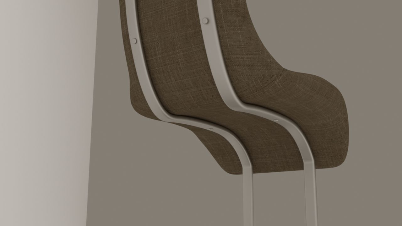 four dining table chairs Free 3D model_3