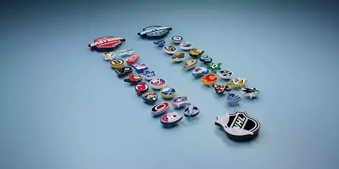 NHL Ice Hockey team logos 3D Model