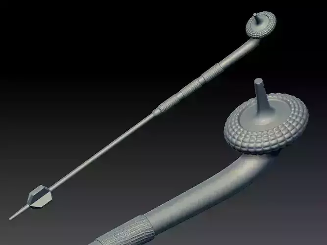 Fett Graffi Stick Full Size and One12 scale STL files 3D print model
