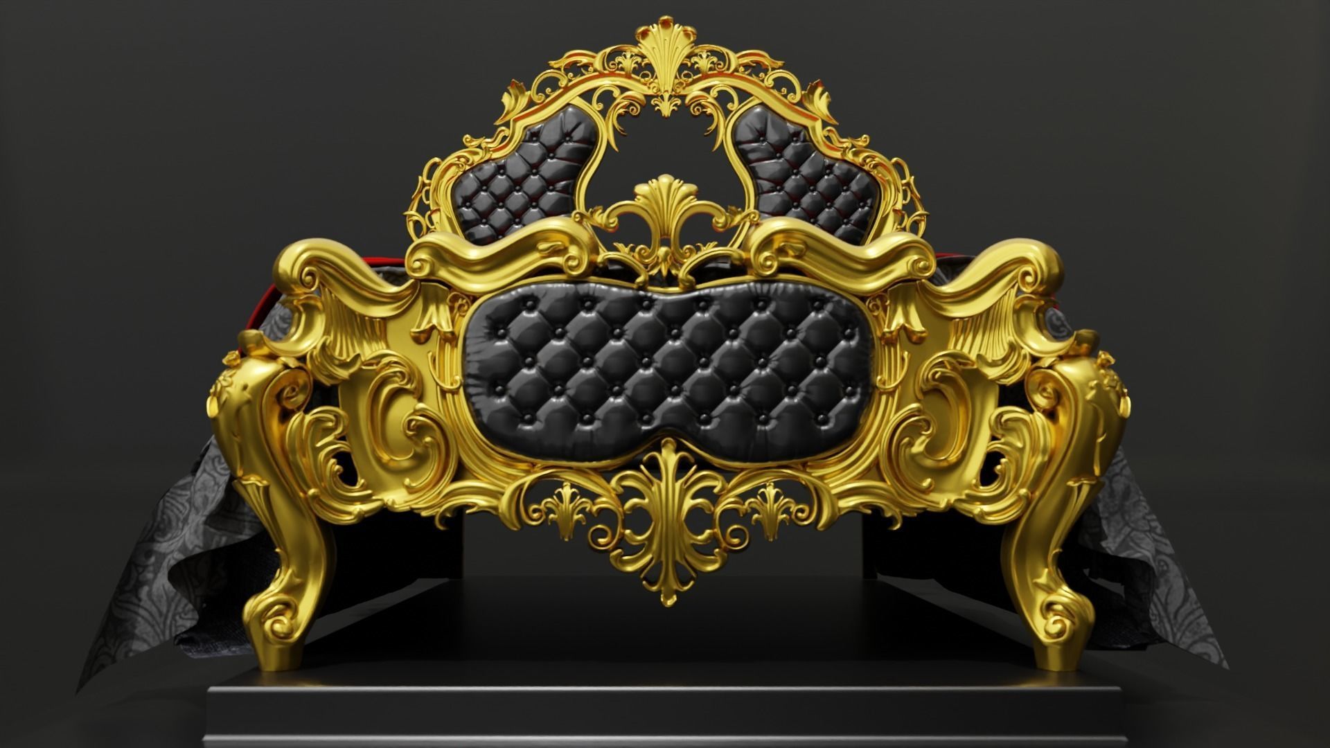 Luxury Bed 3D model_6