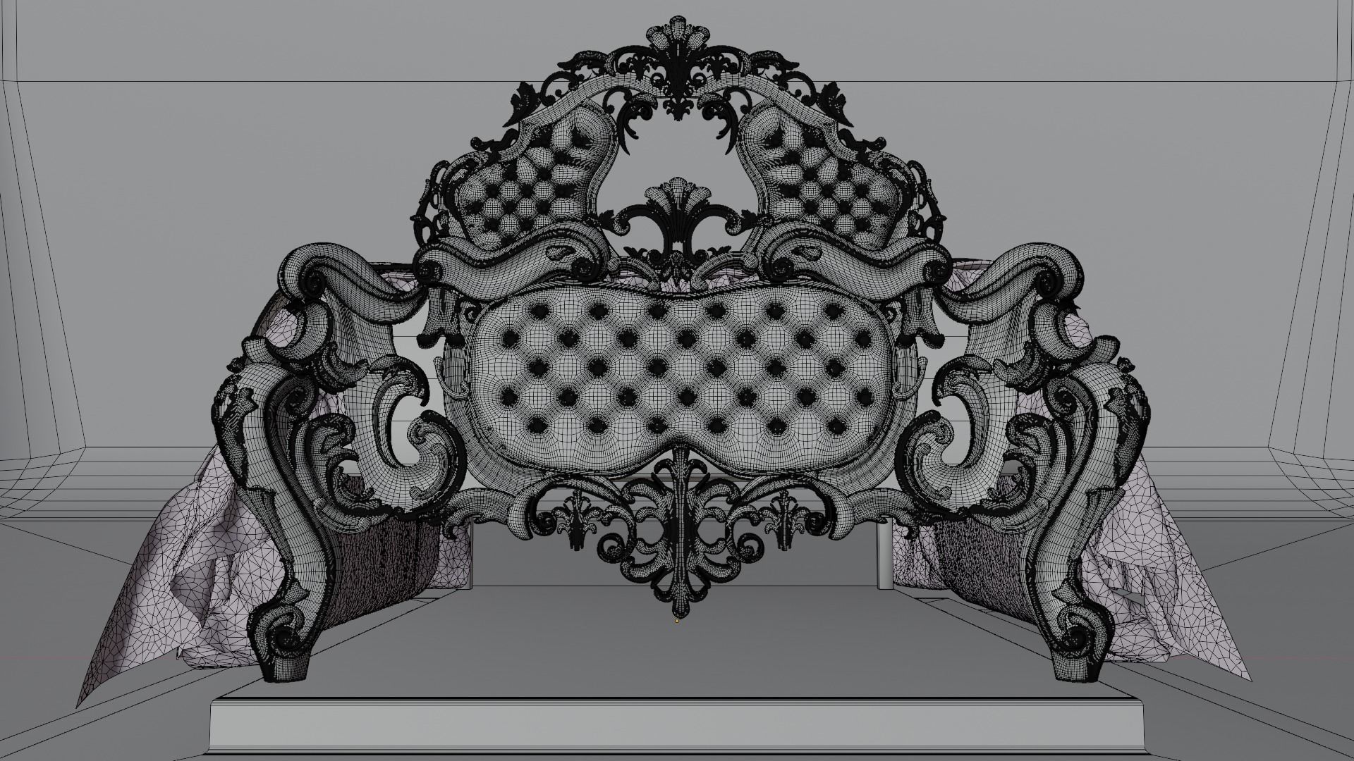 Luxury Bed 3D model_8