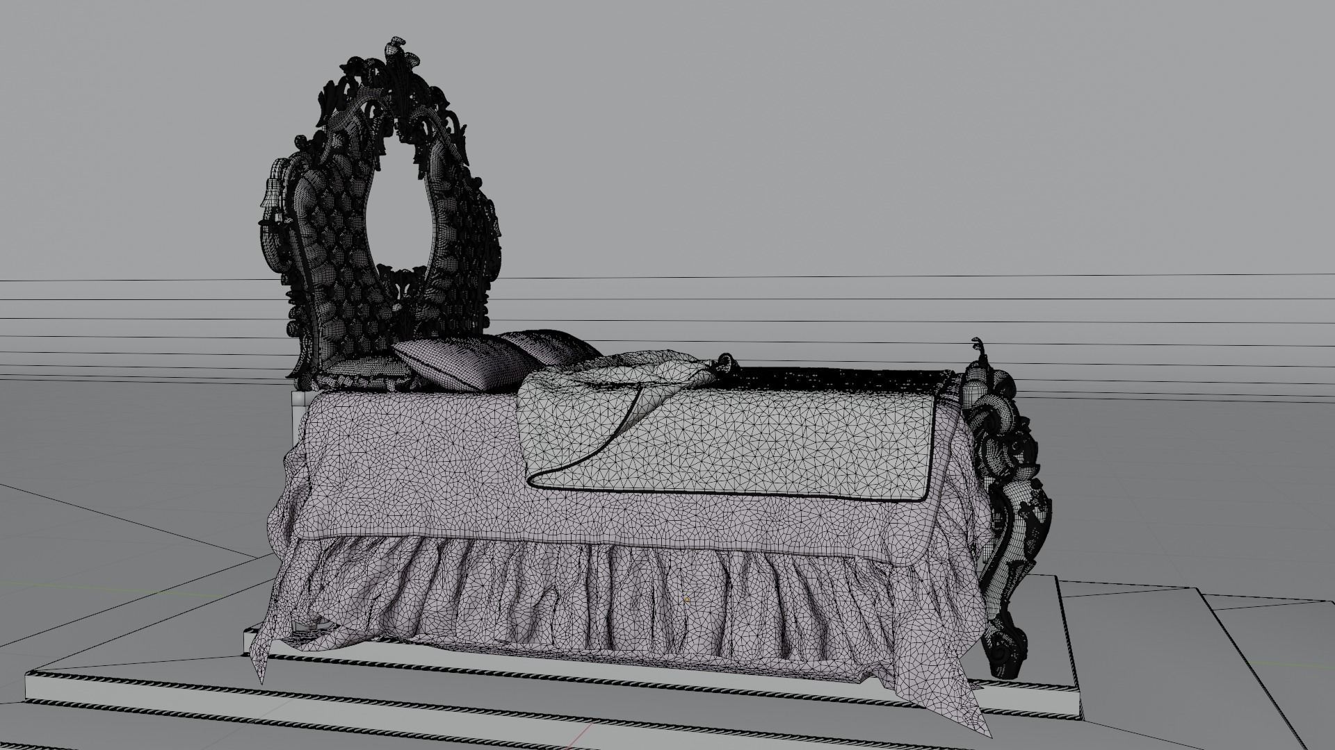 Luxury Bed 3D model_11